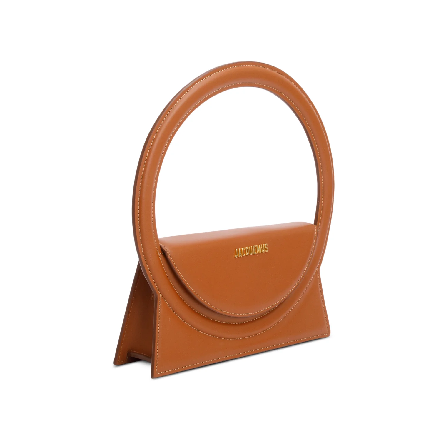 Jacquemus Brown Leather Le Sac Rond Bag w/ Strap - Image 4