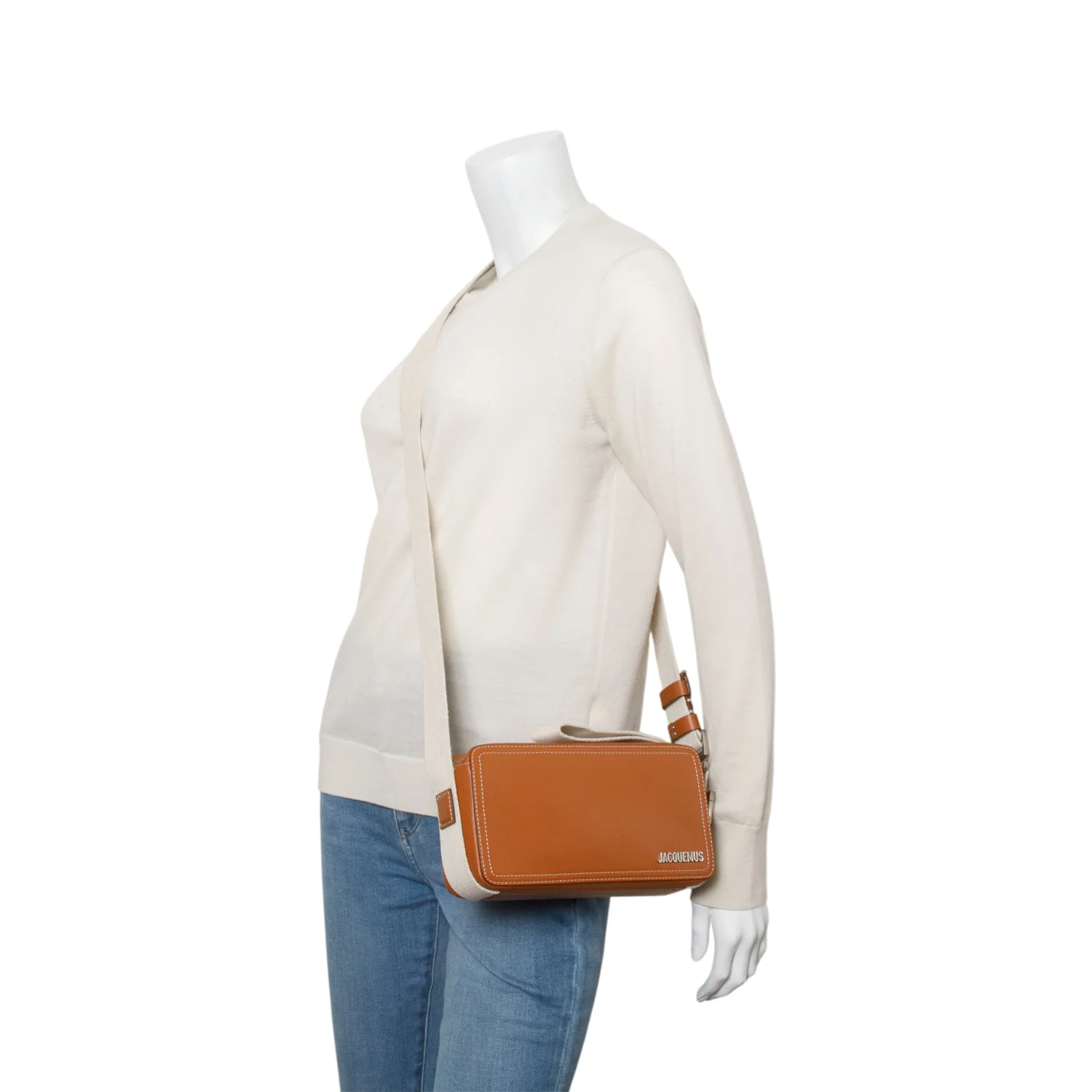Jacquemus Brown Smooth Leather The Horizontal Cuerda Utility Bag - Image 2