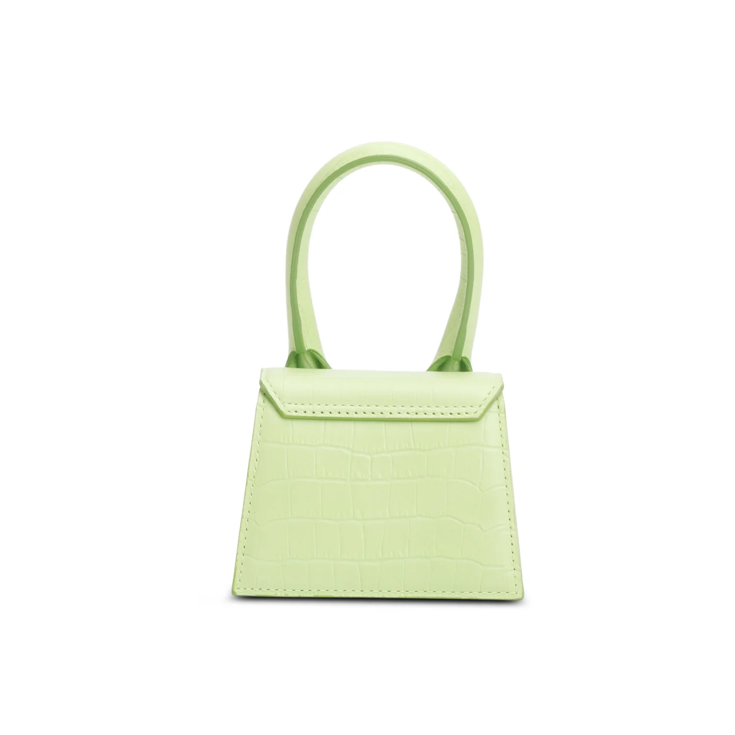 Jacquemus Green Embossed Calfskin Leather Mini Signature Le Chiquito Handle Bag w/ Strap - Image 5