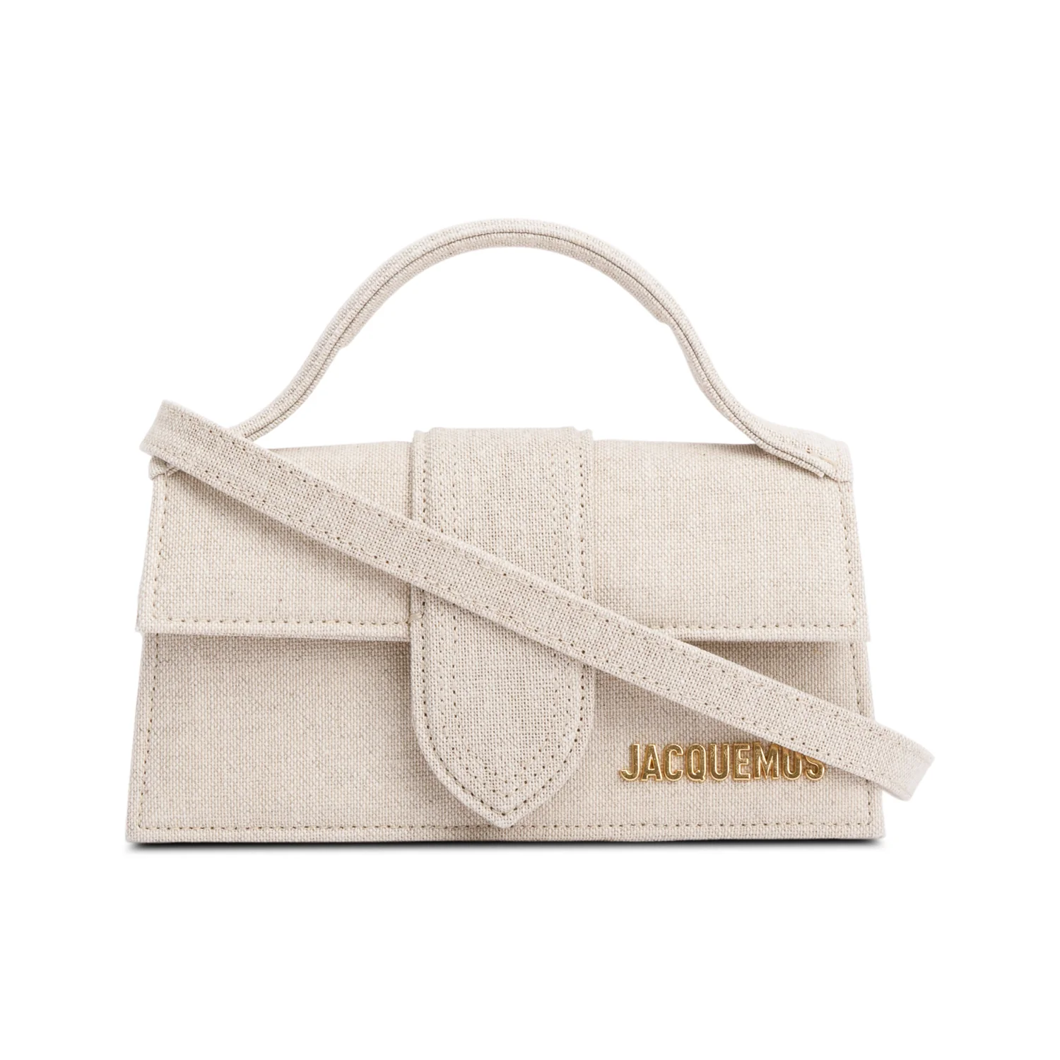 Jacquemus Neutral Canvas Le Bambino Mini Handle Bag w/ Strap