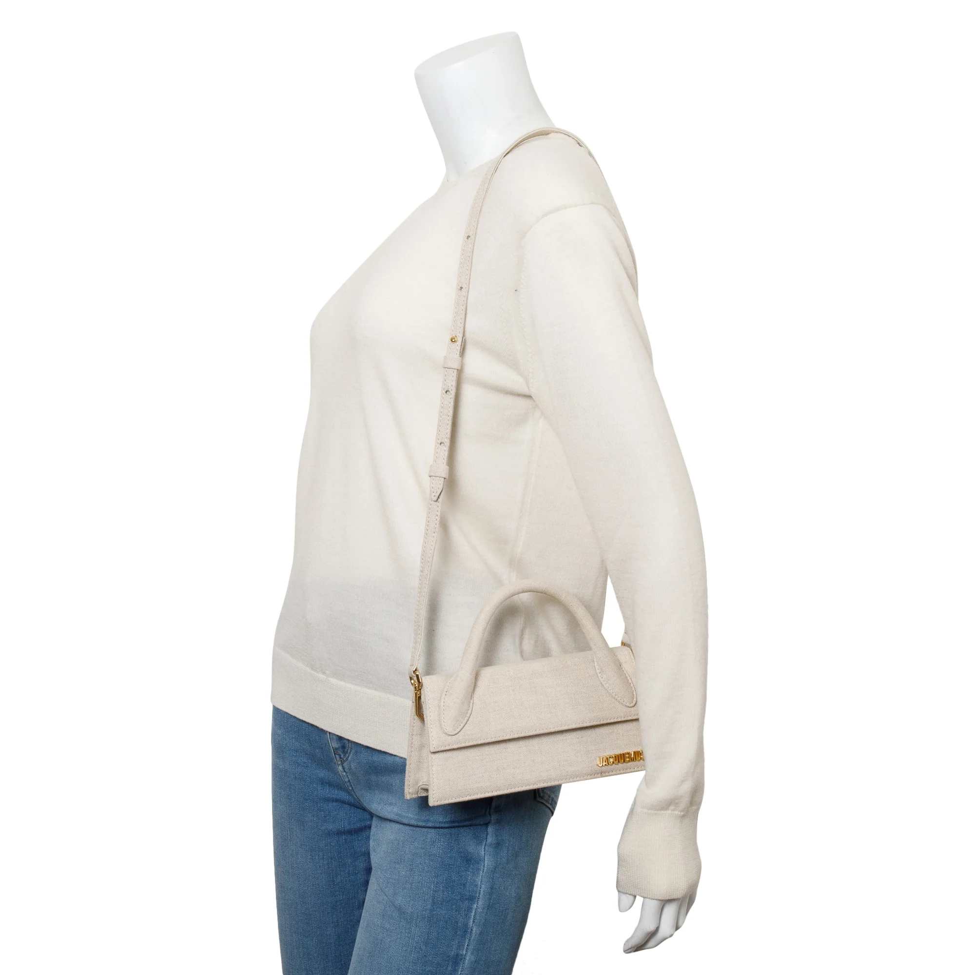 Jacquemus Neutral Canvas Le Chiquito Long Handle Bag - Image 2