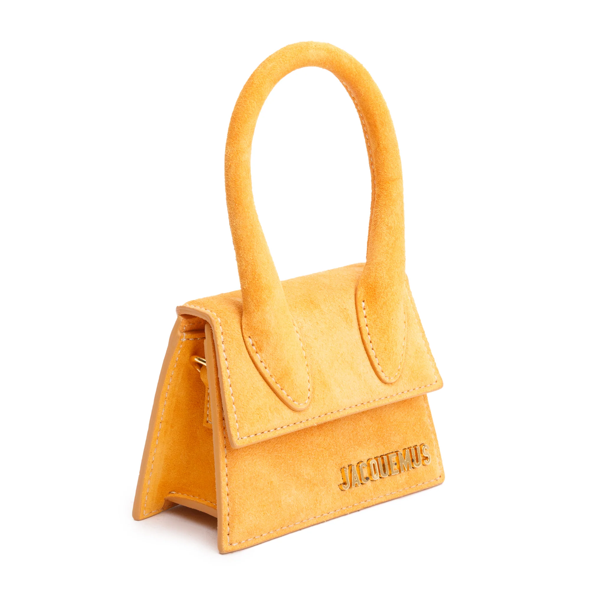 Jacquemus Orange Suede Mini Le Chiquito Handle Bag - Image 2