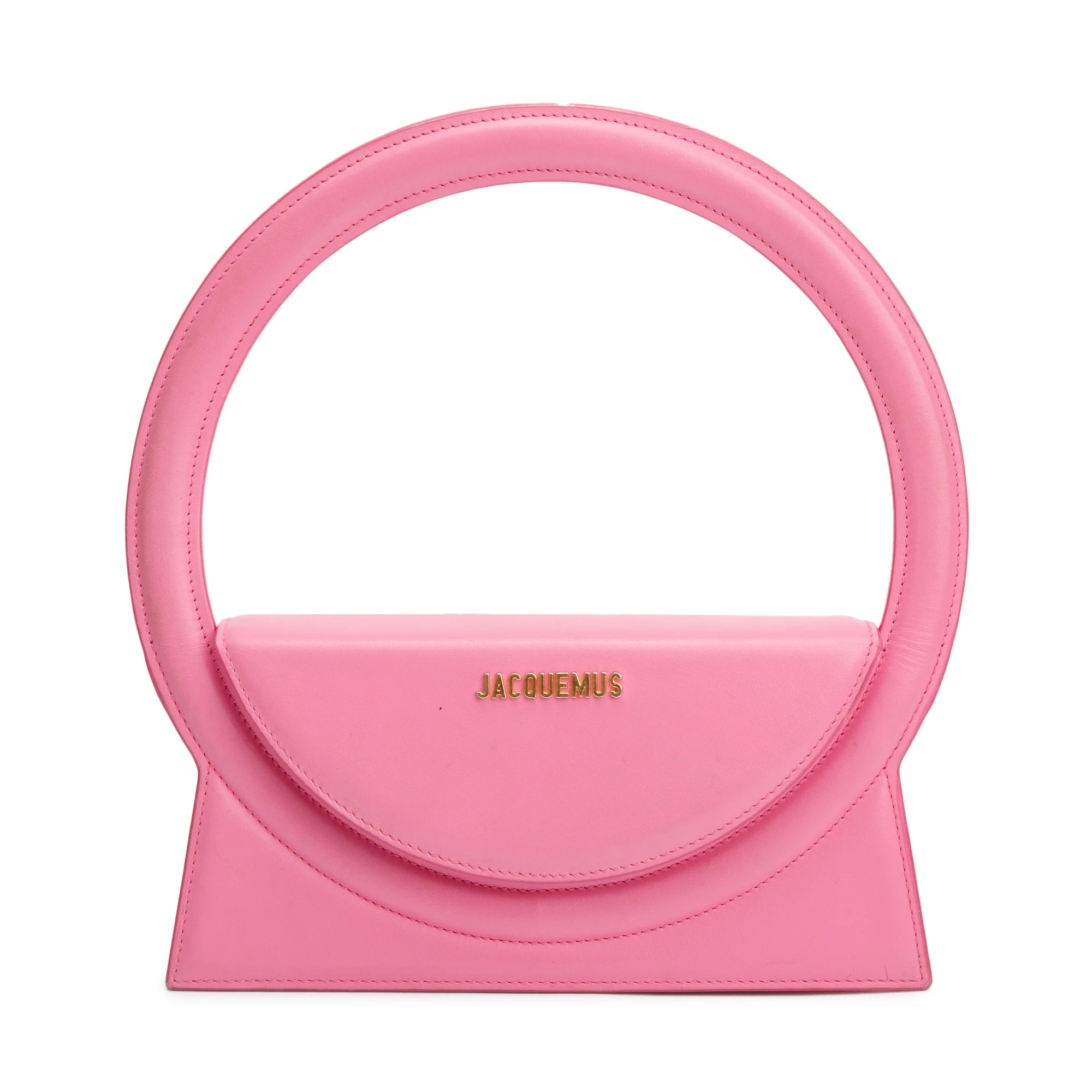 Jacquemus Pink Leather Le Rond Bag w/ Strap - Image 2