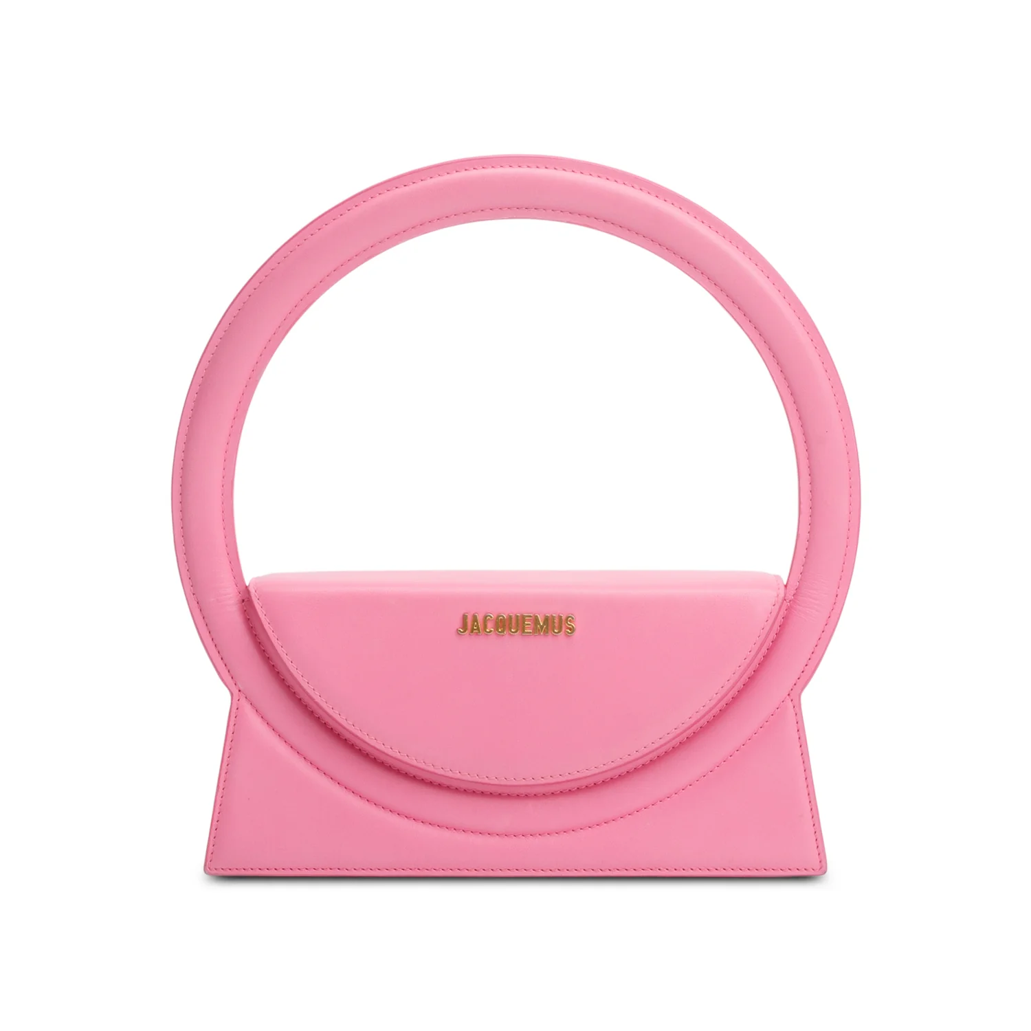 Jacquemus Pink Leather Le Sac Rond Bag w/ Strap - Image 3