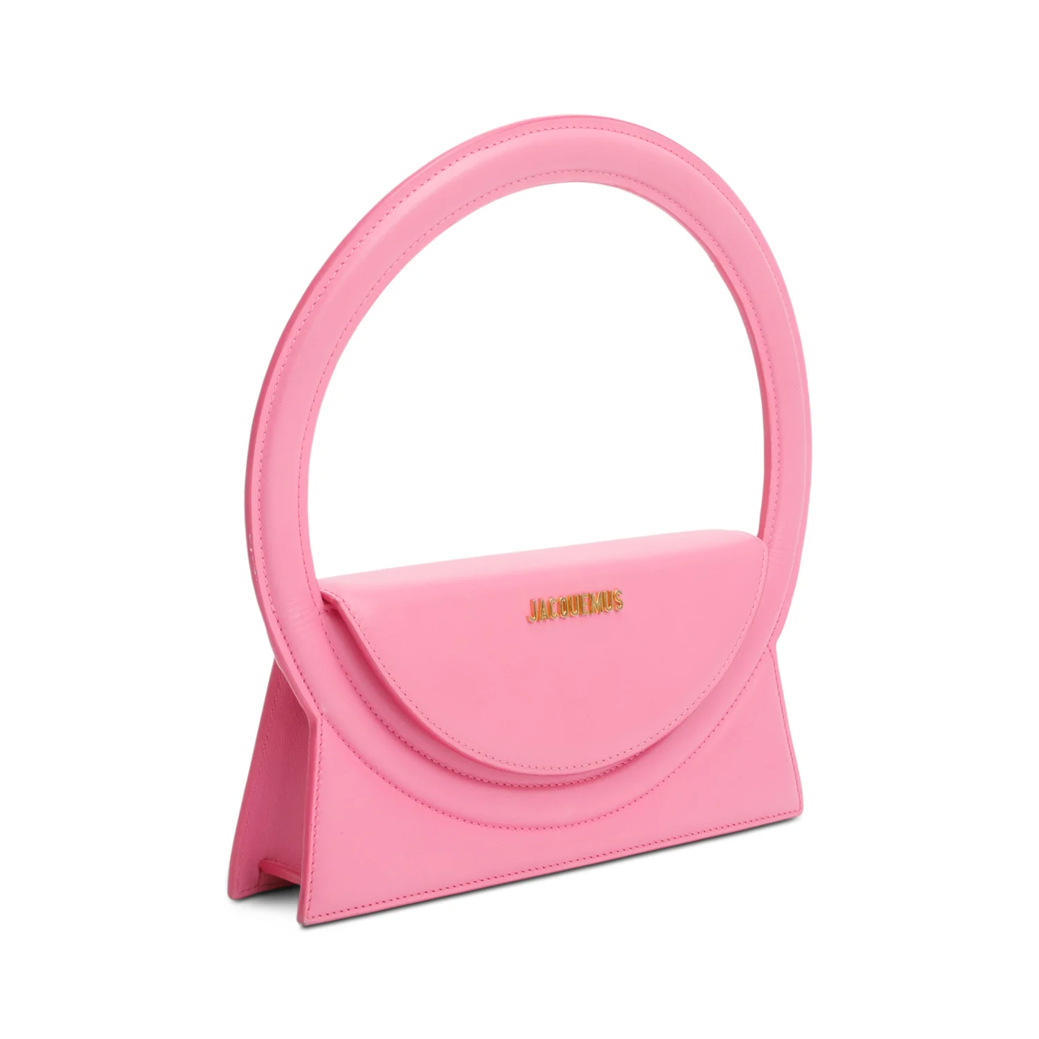Jacquemus Pink Leather Le Sac Rond Bag w/ Strap - Image 4