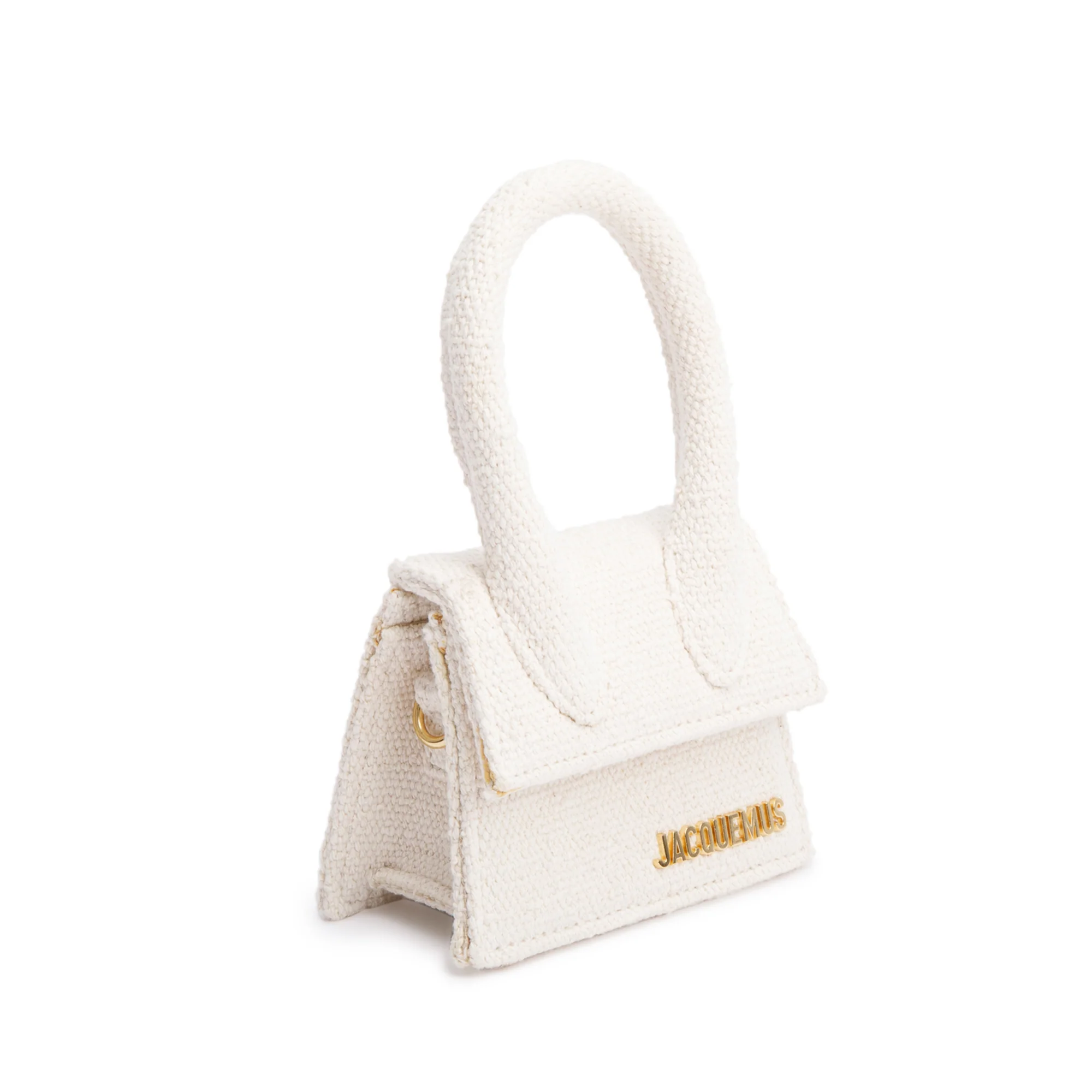 Jacquemus White Canvas Mini Signature Le Chiquito Handle Bag w/ Strap - Image 4