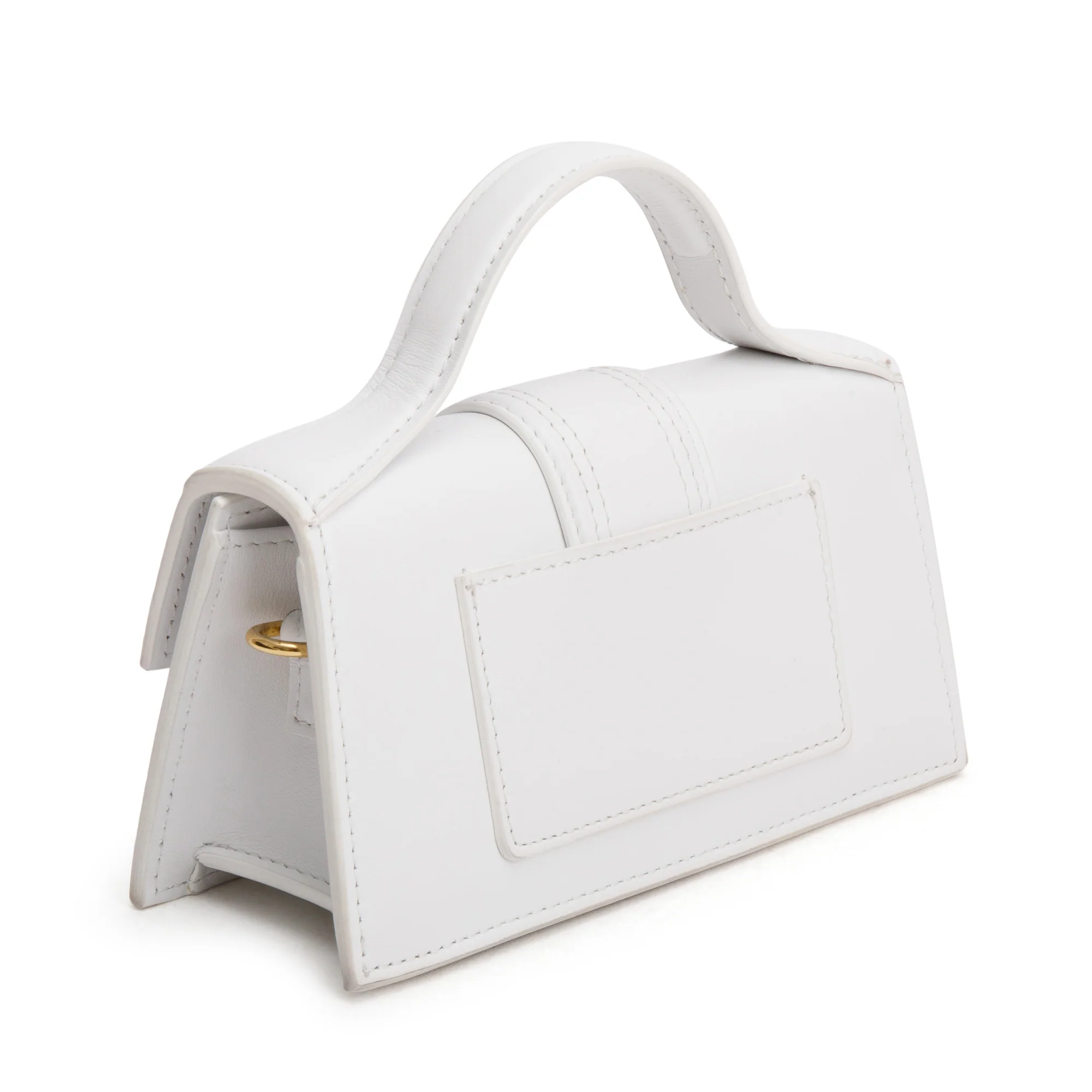Jacquemus White Leather Le Bambino Bag w/ Strap - Image 6