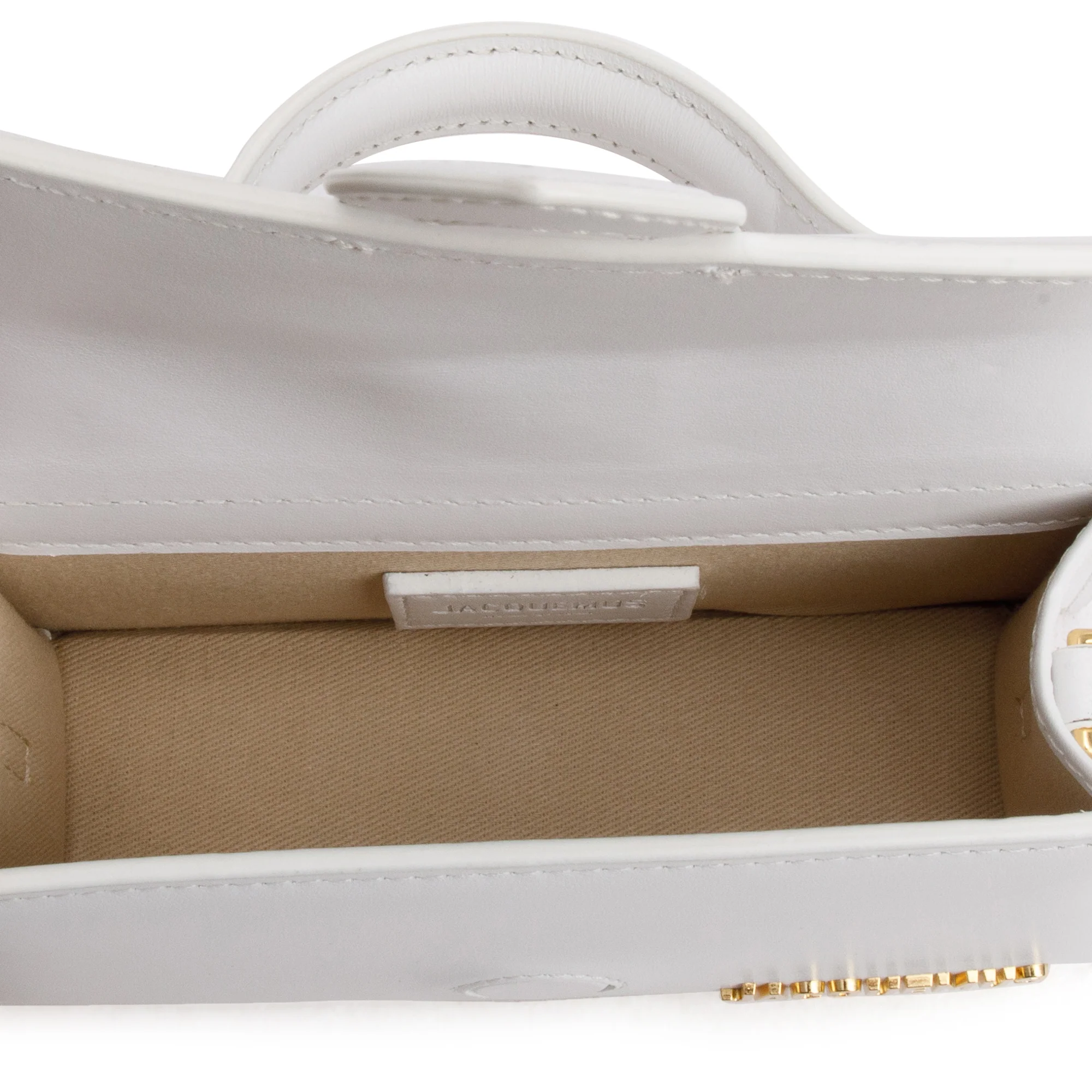 Jacquemus White Leather Le Bambino Bag w/ Strap - Image 8