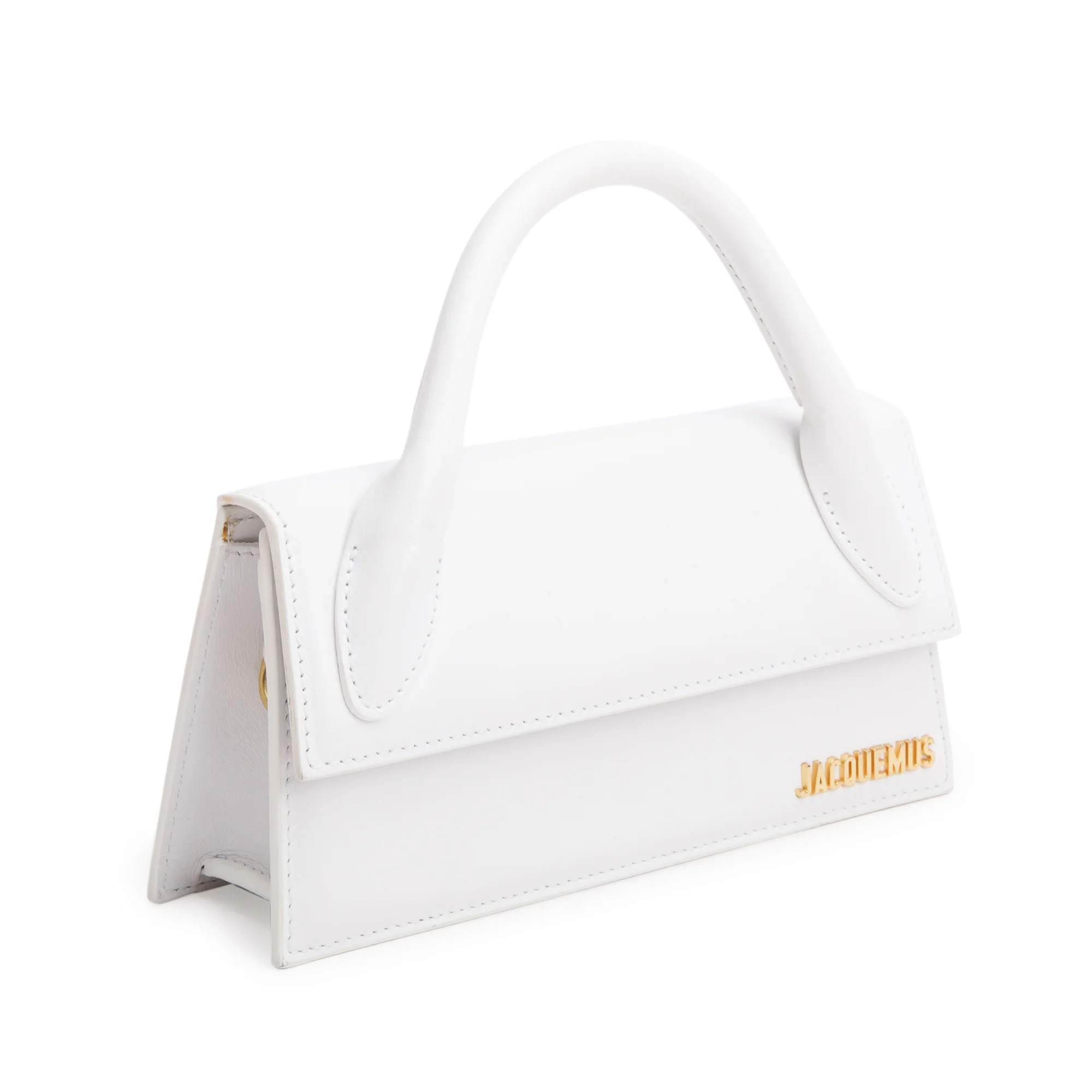 Jacquemus White Leather Le Chiquito Long Handle Bag w/ Strap - Image 3