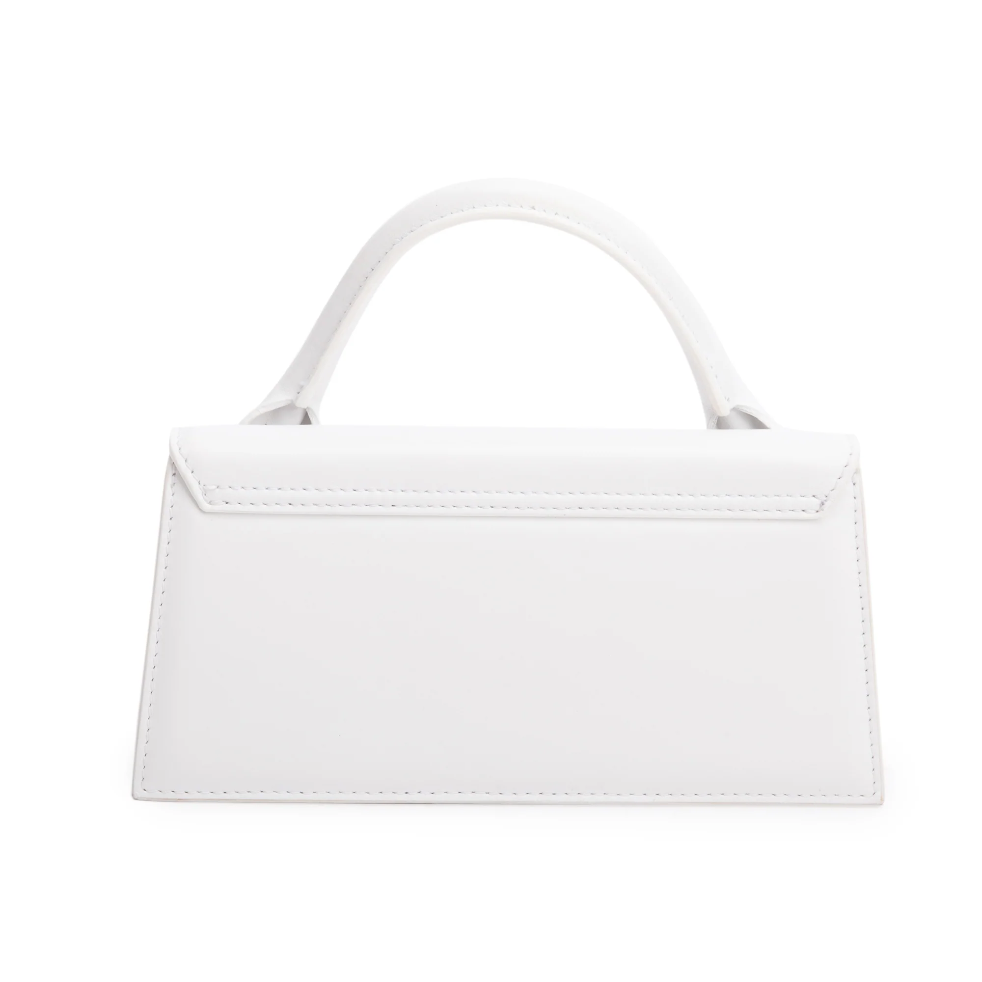 Jacquemus White Leather Le Chiquito Long Handle Bag w/ Strap - Image 4