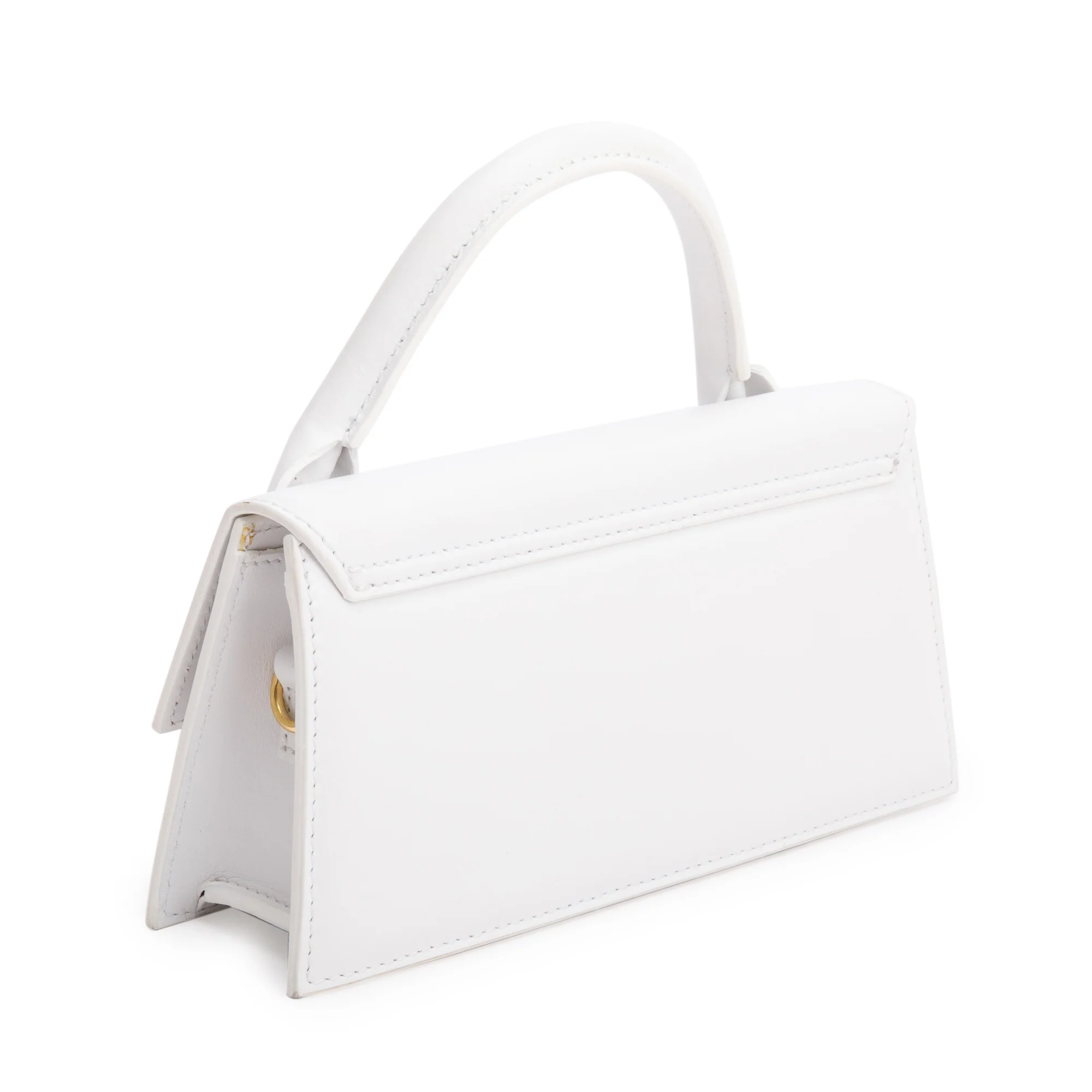 Jacquemus White Leather Le Chiquito Long Handle Bag w/ Strap - Image 5