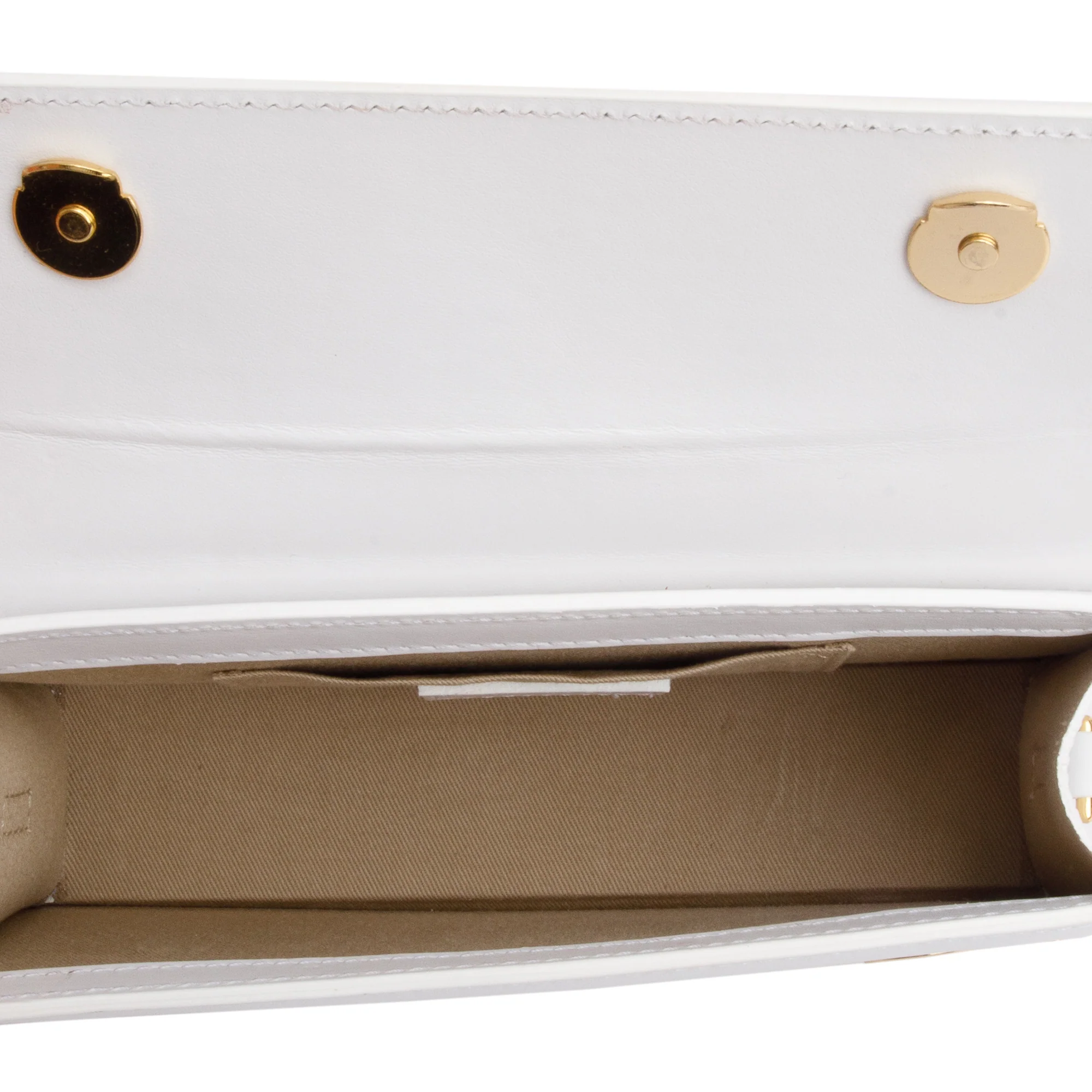 Jacquemus White Leather Le Chiquito Long Handle Bag w/ Strap - Image 7