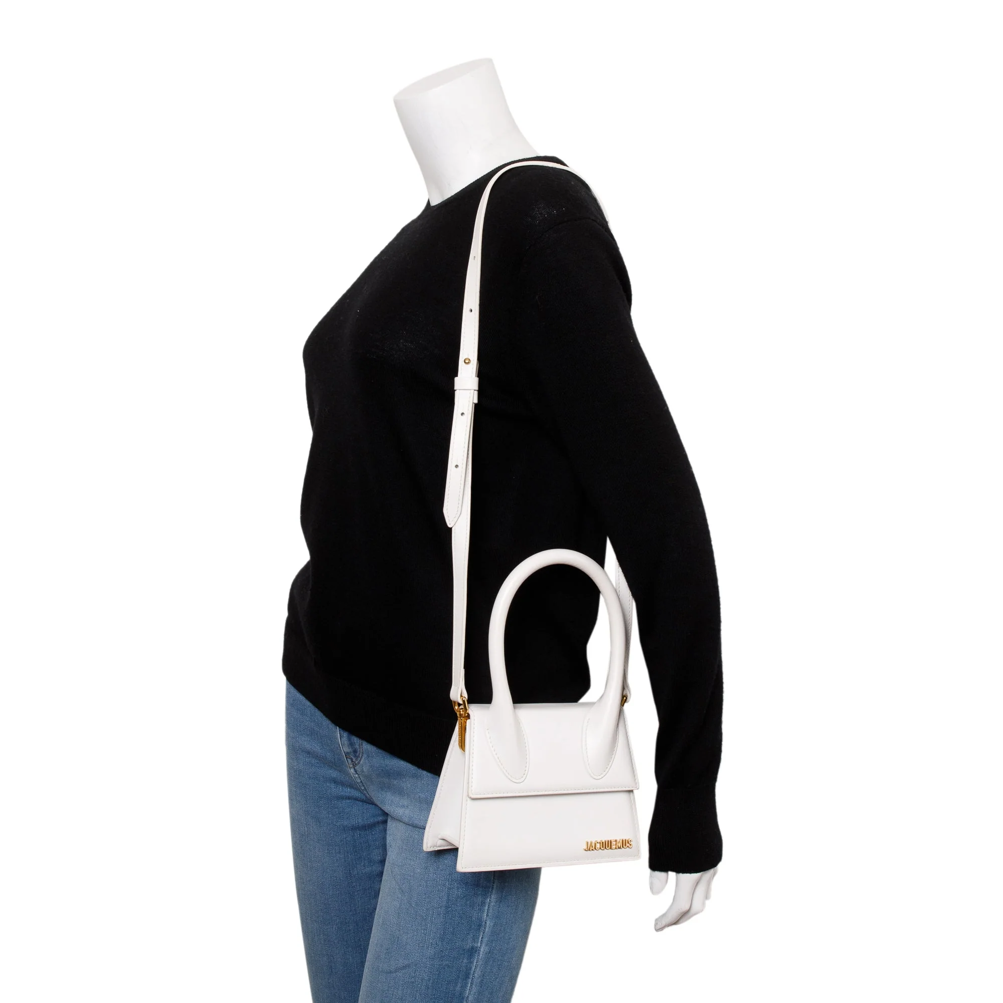 Jacquemus White Leather Le Chiquito Moyen Bag - Image 2