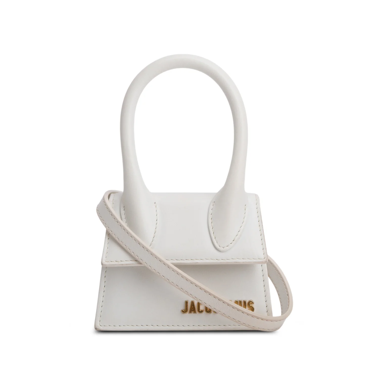 Jacquemus White Smooth Calfskin Mini Le Chiquito w/ Strap