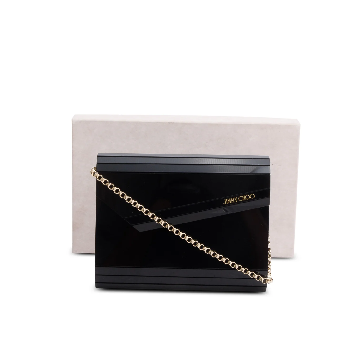 Jimmy Choo Black Acrylic Candy Clutch w/ Box - Image 3