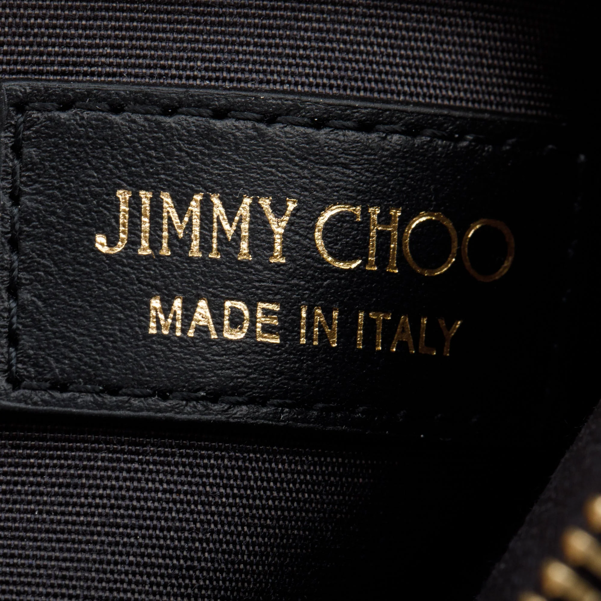 Jimmy Choo Black Monogram Embossed Leather JC Logo Chain Card Holder w/ Box & Authenticity Card - Image 7