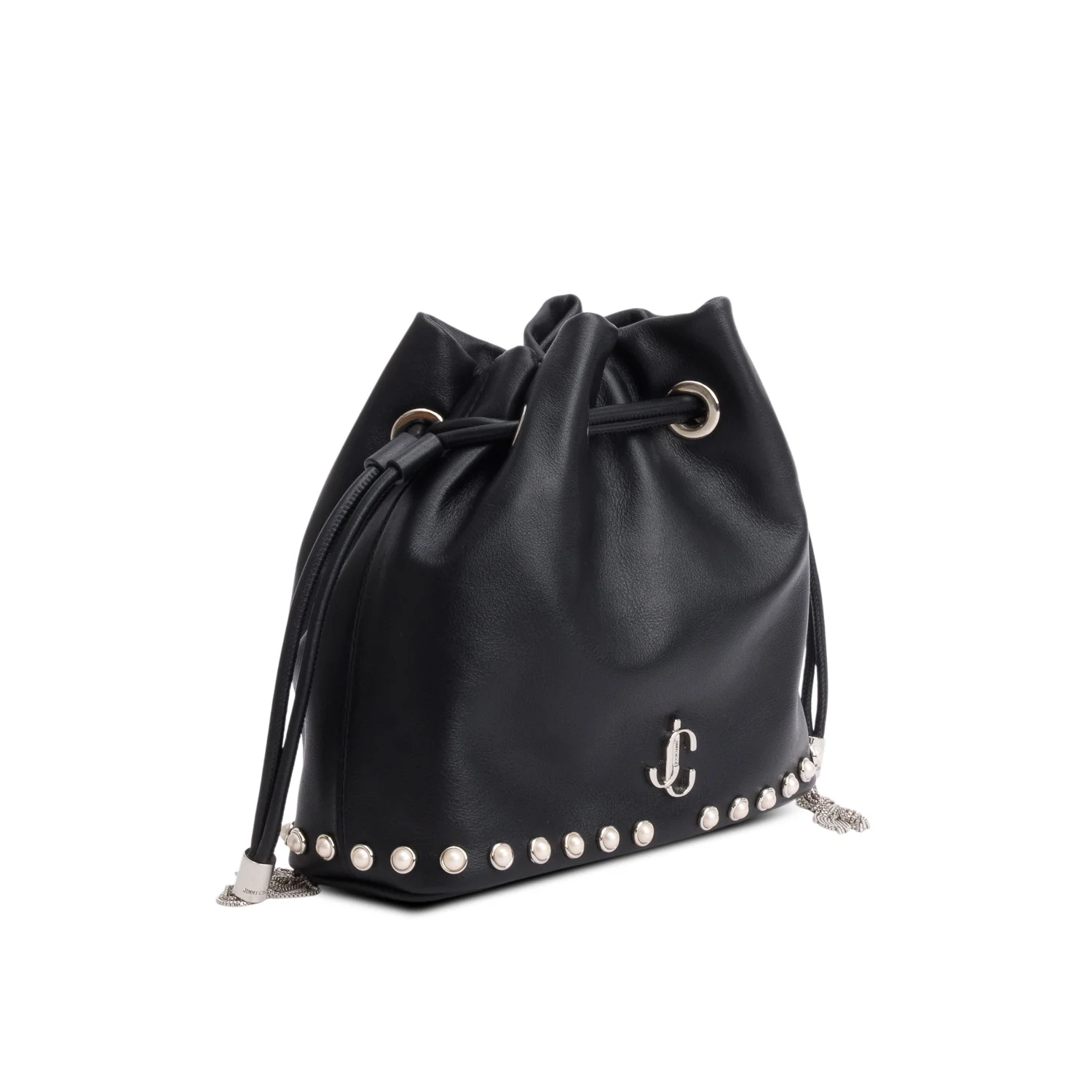 Jimmy Choo Black Smooth Leather Marcheline Bucket Bag - Image 4