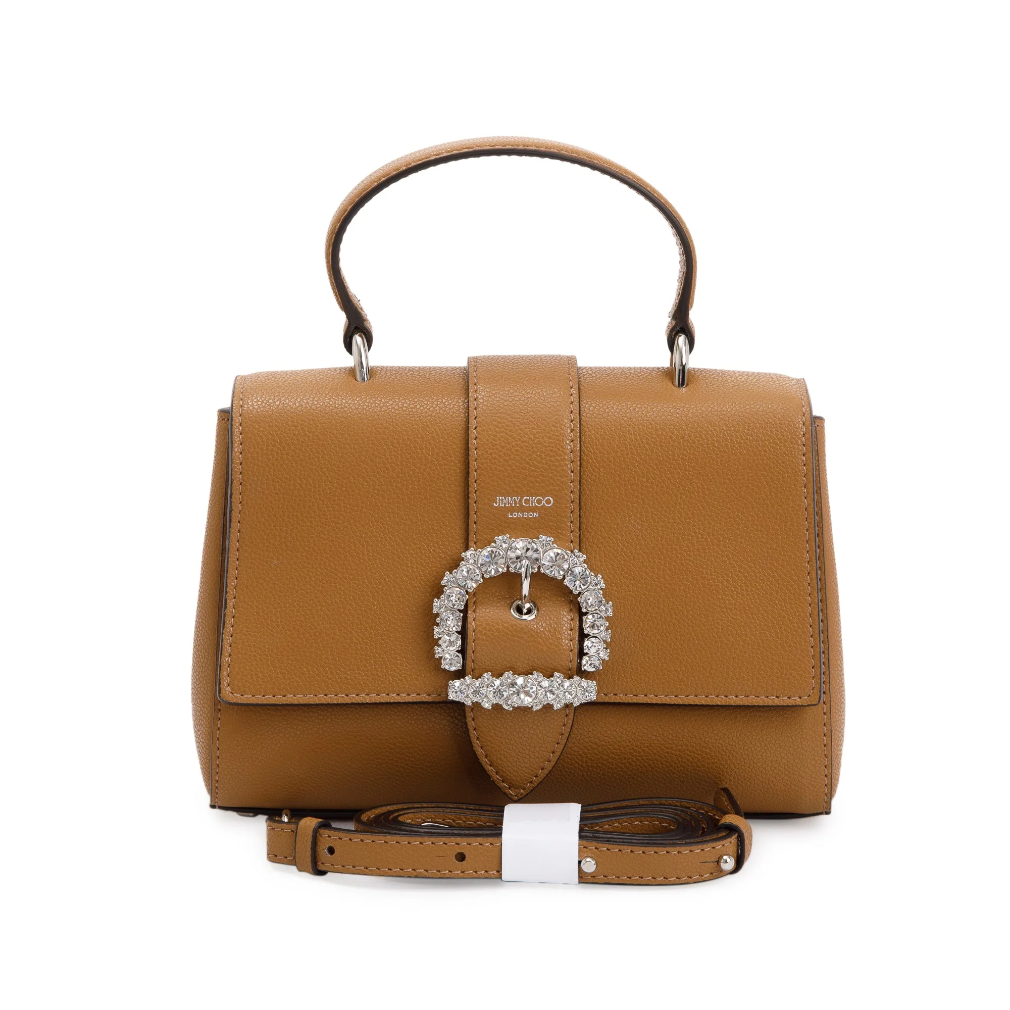 Jimmy Choo Brown Calfskin Leather Small Cheri Top Handle Bag w/ Authenticity Card - Image 2