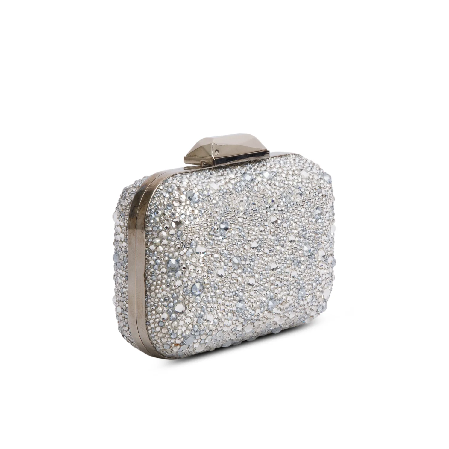 Jimmy Choo Silver Halo Crystal Cloud Clutch w/ Box - Image 5