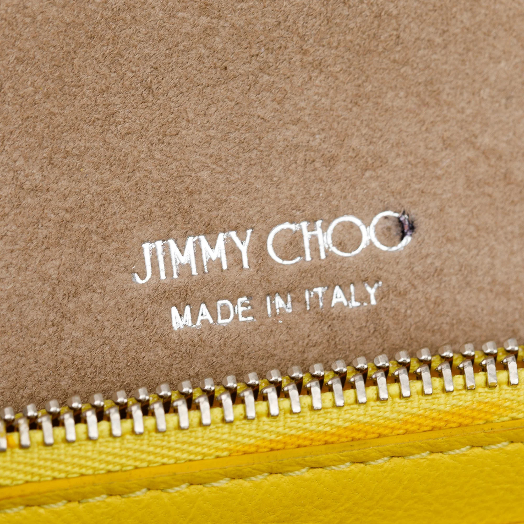 Jimmy Choo Yellow Patent Leather Emmie Chain Clutch w/ Box & Authenticity Card - Image 8