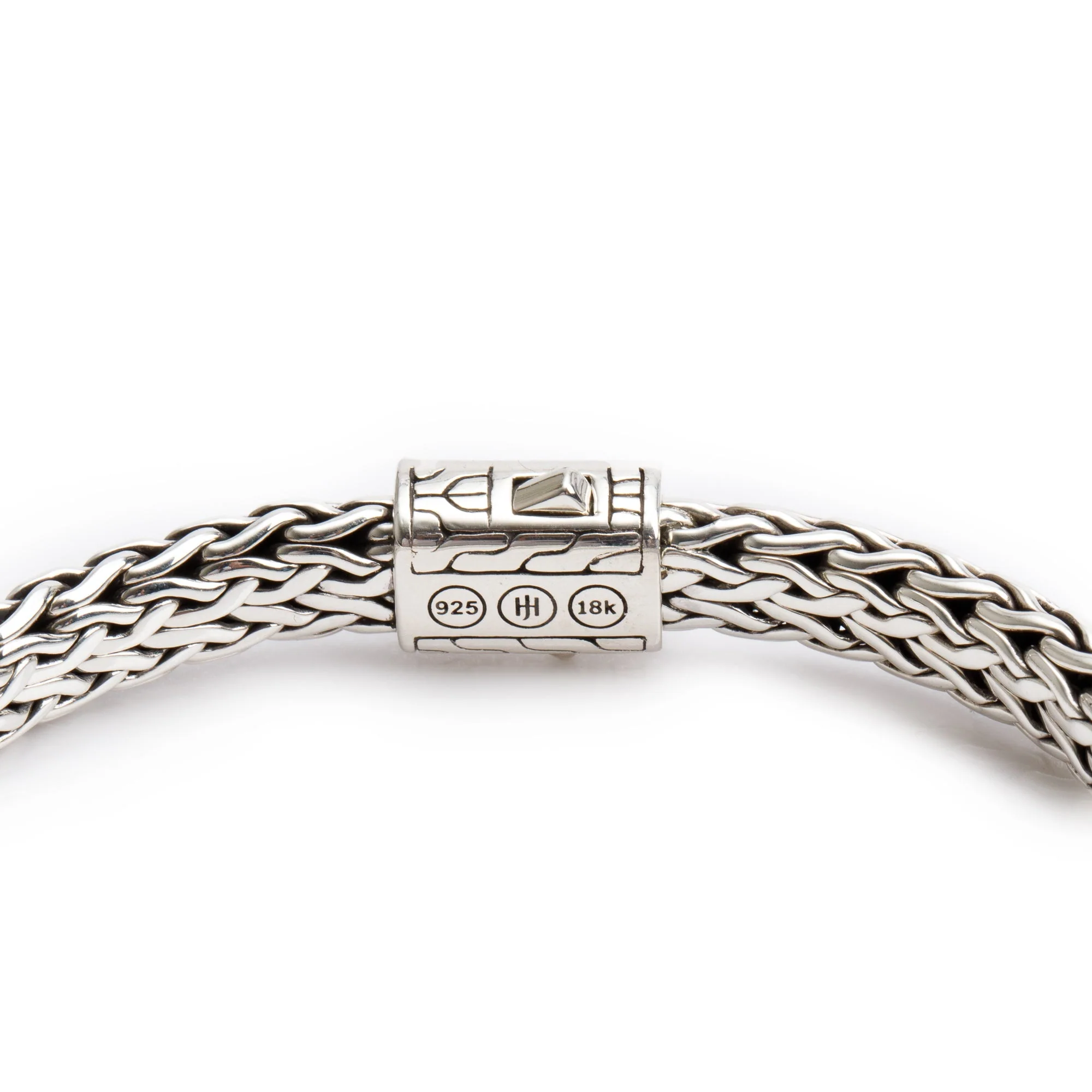 John Hardy Sterling Silver & 18k Yellow Gold 7.5 MM Dot Classic Chain Bracelet - Image 3