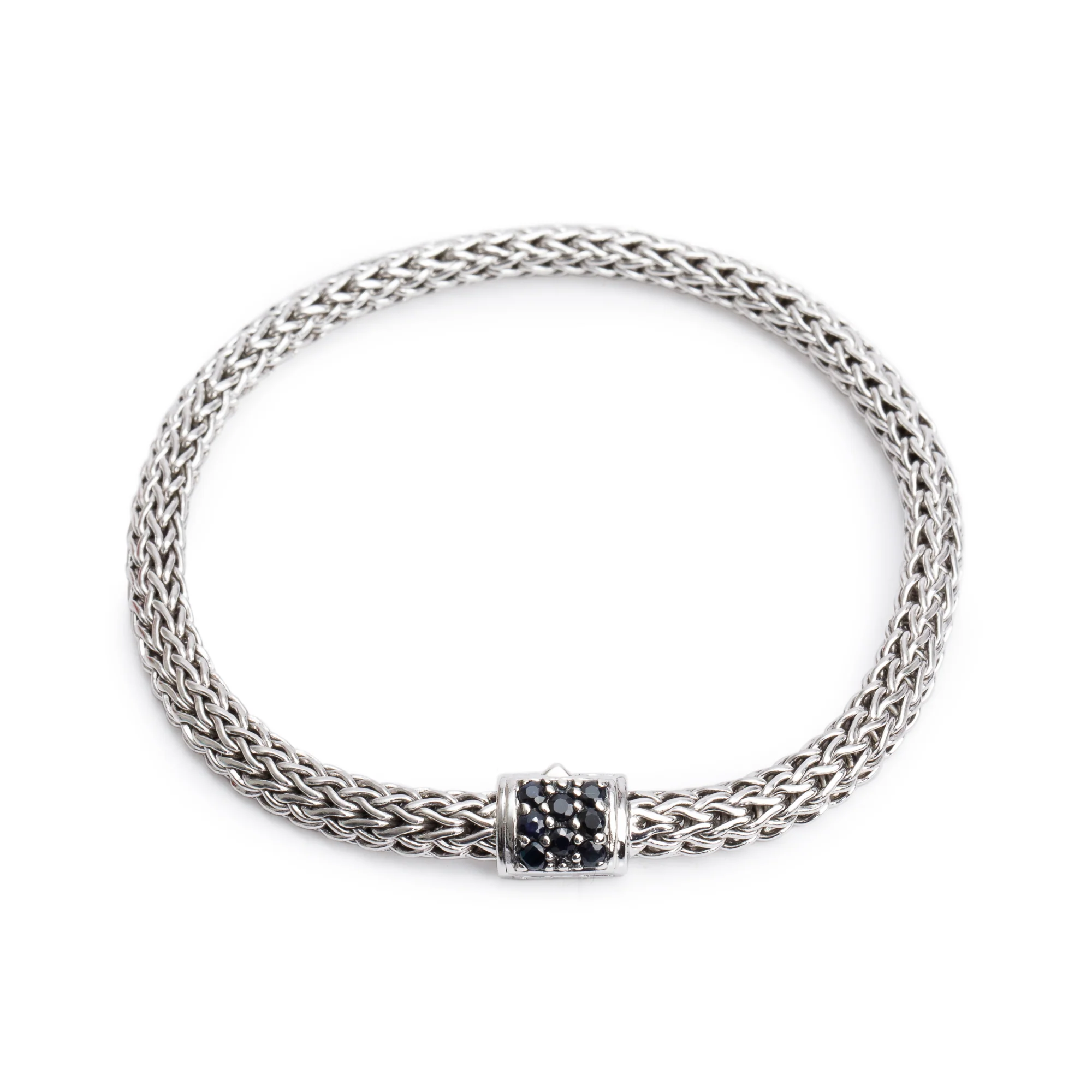 John Hardy Sterling Silver 5 MM Classic Chain Bracelet with Black Sapphire