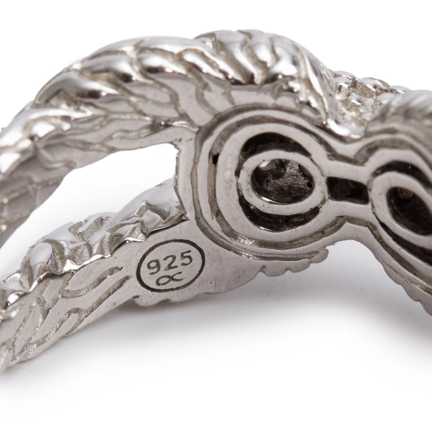 John Hardy Sterling Silver Diamond Classic Chain Band Ring, Size 7 - Image 4