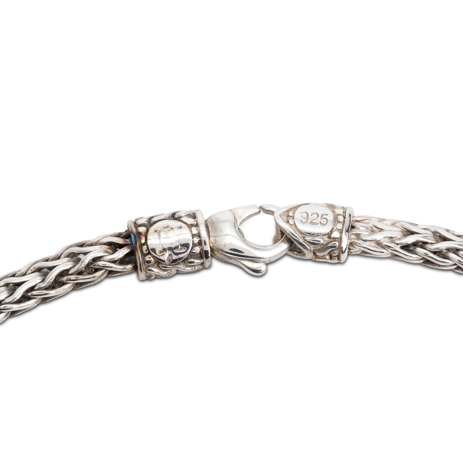 John Hardy Sterling Silver Diamond Classic Chain Pillow Pendant Necklace - Image 3