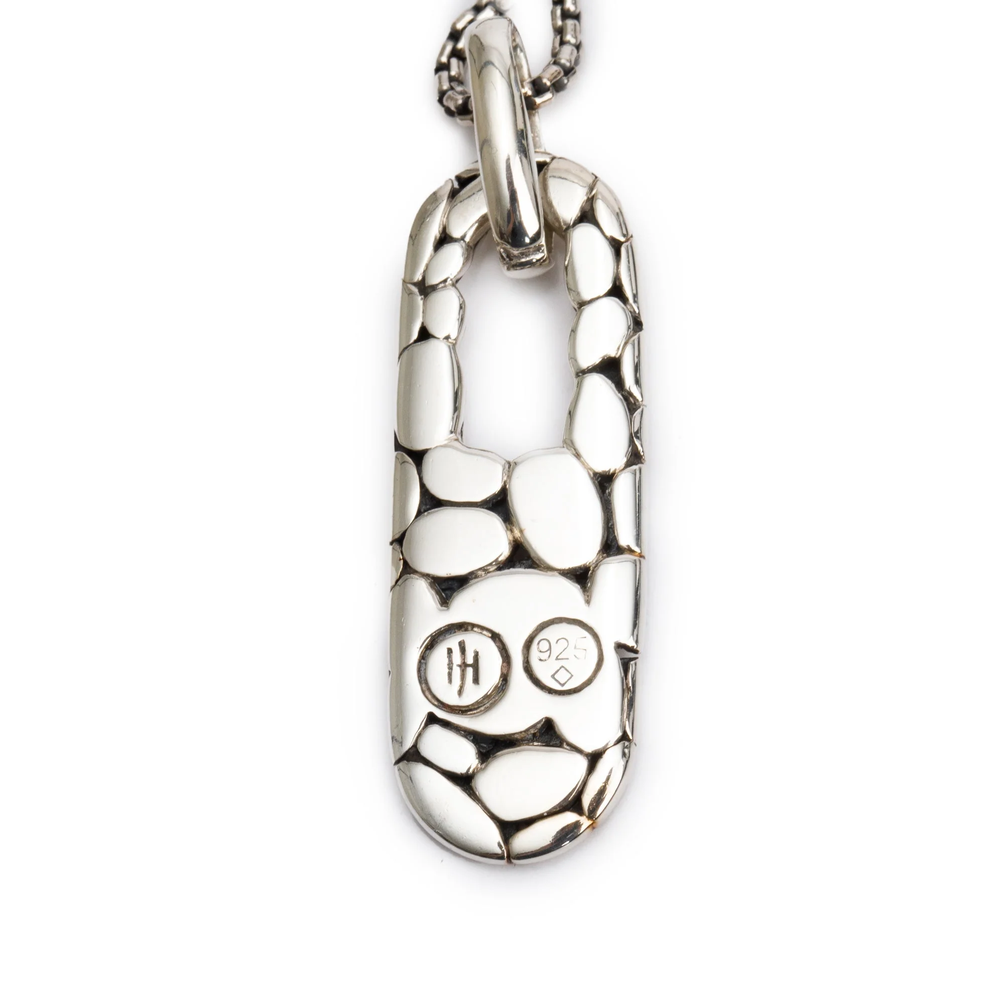 John Hardy Sterling Silver Kali Pebble Rectangular Pendant Necklace - Image 5