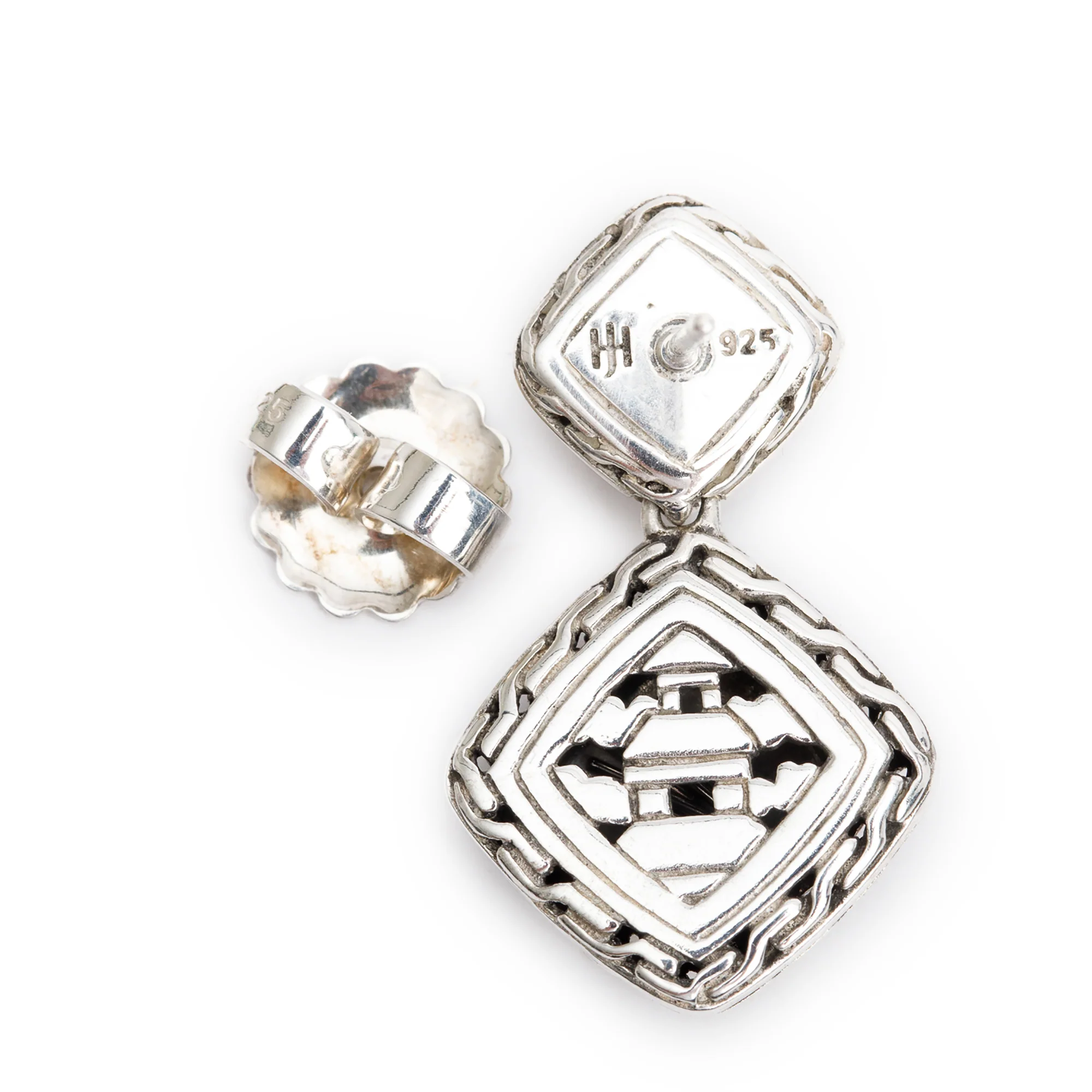 John Hardy Sterling Silver Palu Square Drop Earrings - Image 3