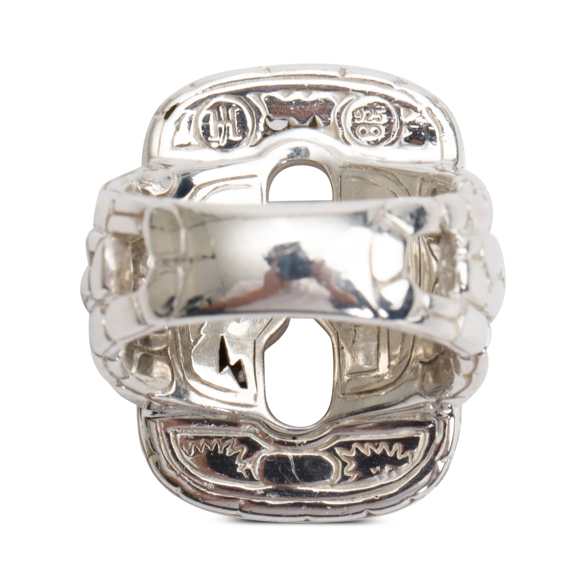 John Hardy Sterling Silver White Topaz Kali Lava Ring, Size 7.25 - Image 3