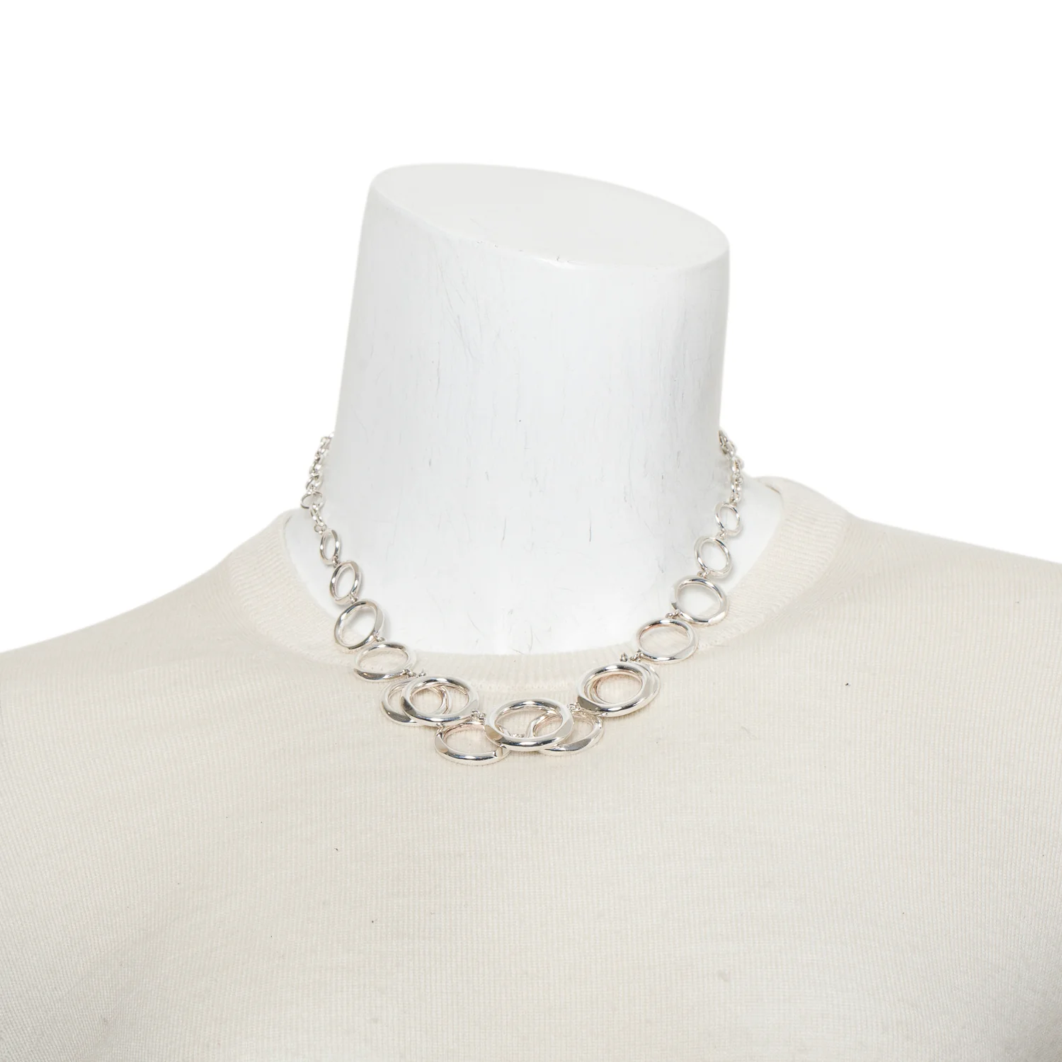 Links of London Sterling Silver Circles Bib Necklace w/ Box - Image 2