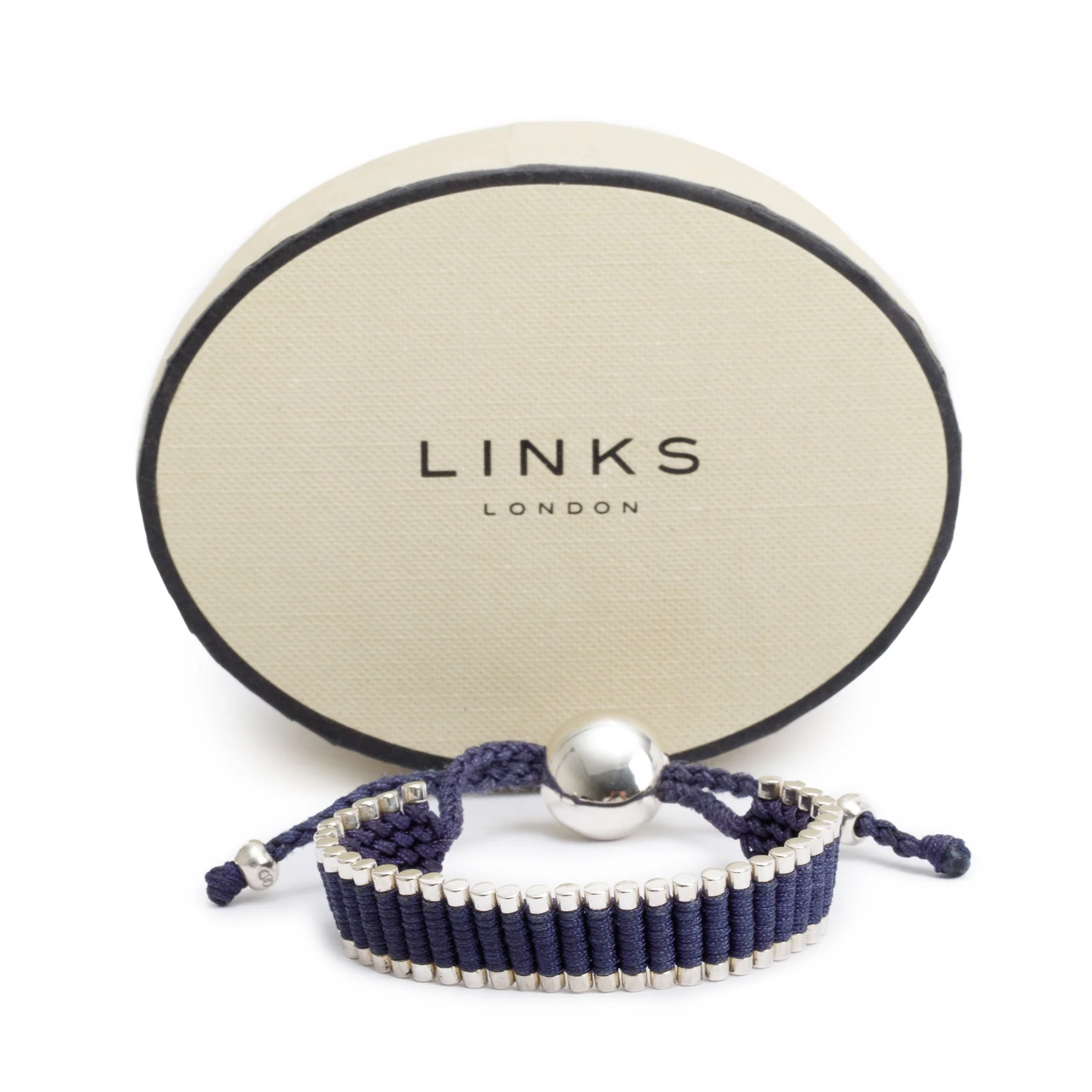 Links of London Sterling Silver Purple Friendship Bracelet w/ Box - Image 2