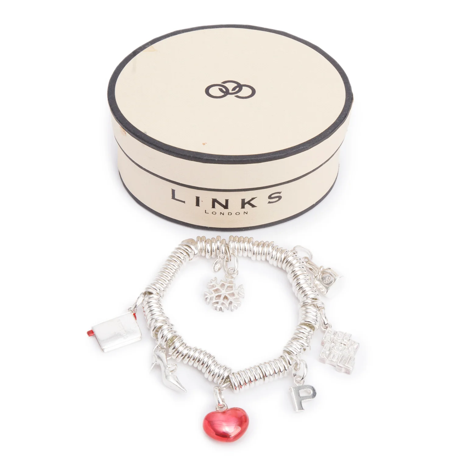 Links of London Sterling Silver Sweetie Charm Bracelet w/ Box & 7 Charms - Image 2