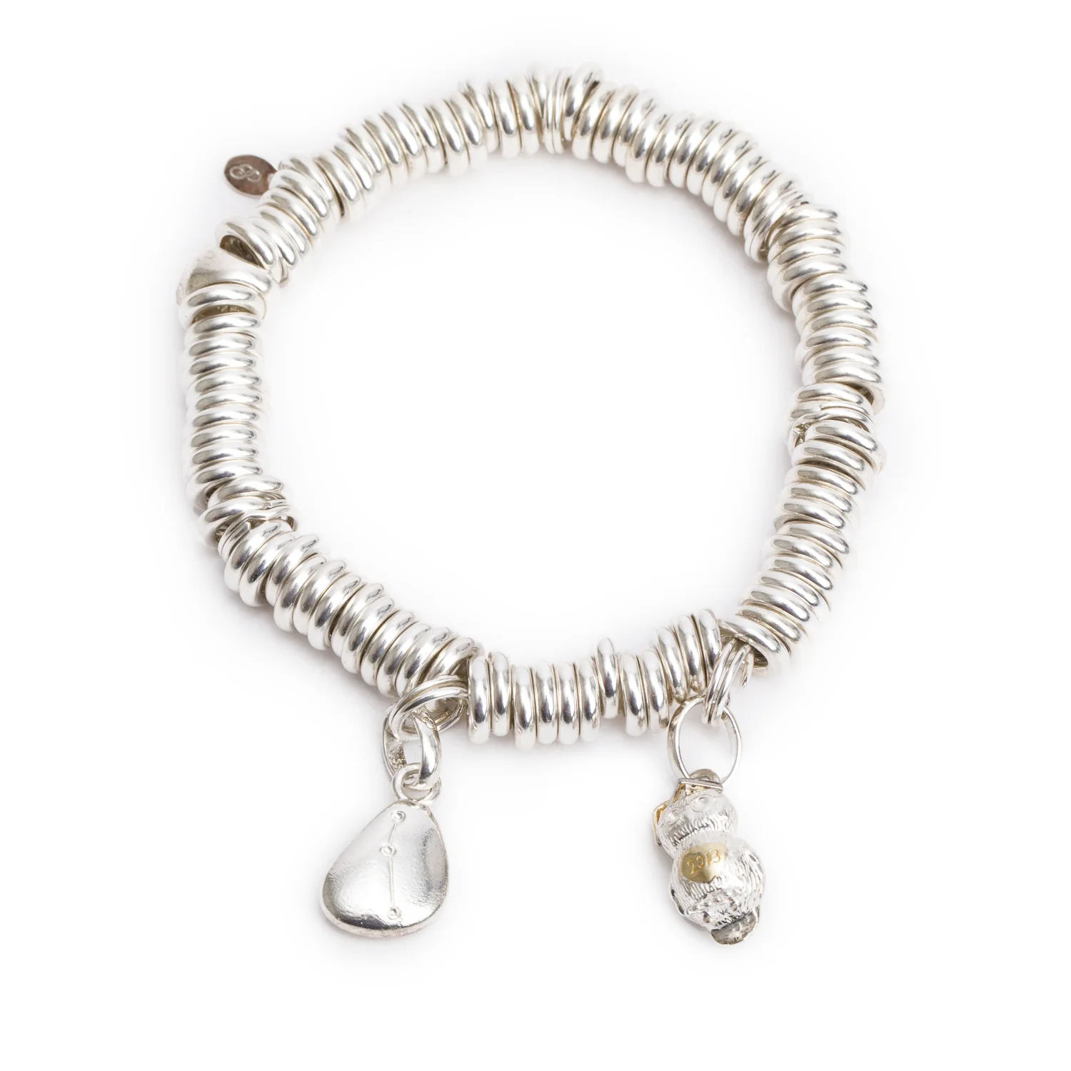 Links of London Sterling Silver Sweetie Graduation Owl Charm & Pebble Aries Carm Bracelet