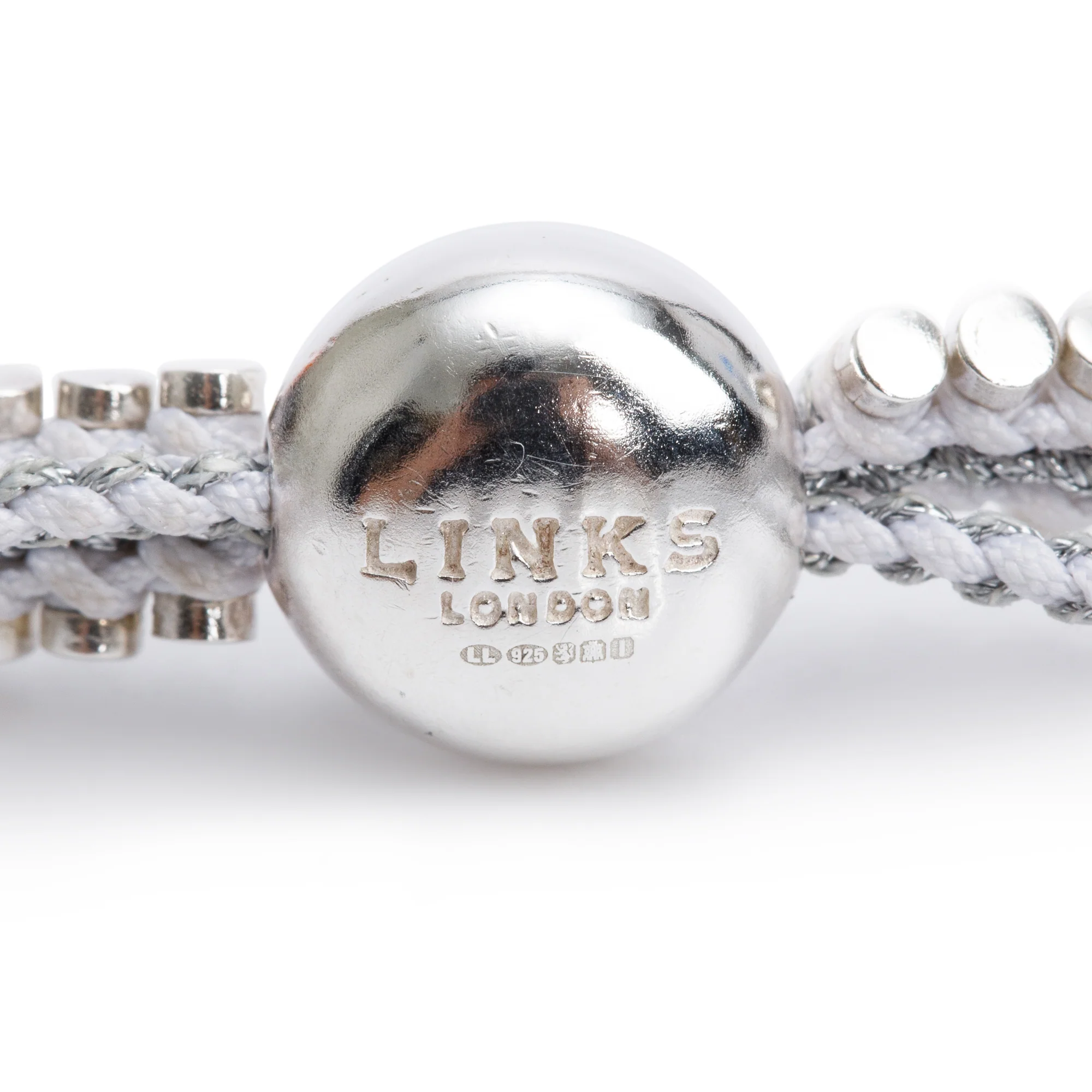 Links of London Sterling Silver & White Doubel Wrap Friendship Bracelet - Image 2