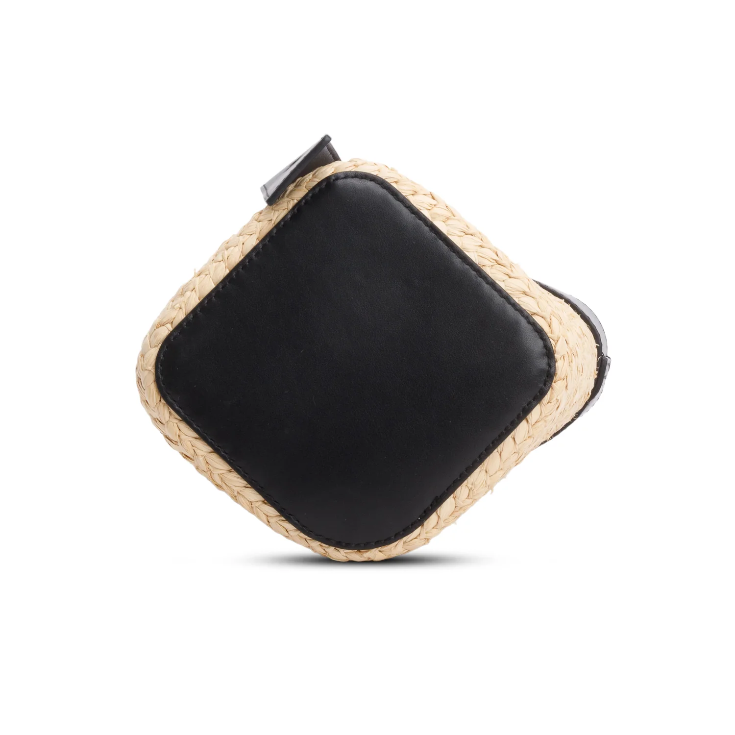Loewe Black Raffia Calfskin Mini Pebble Bucket Bag - Image 7