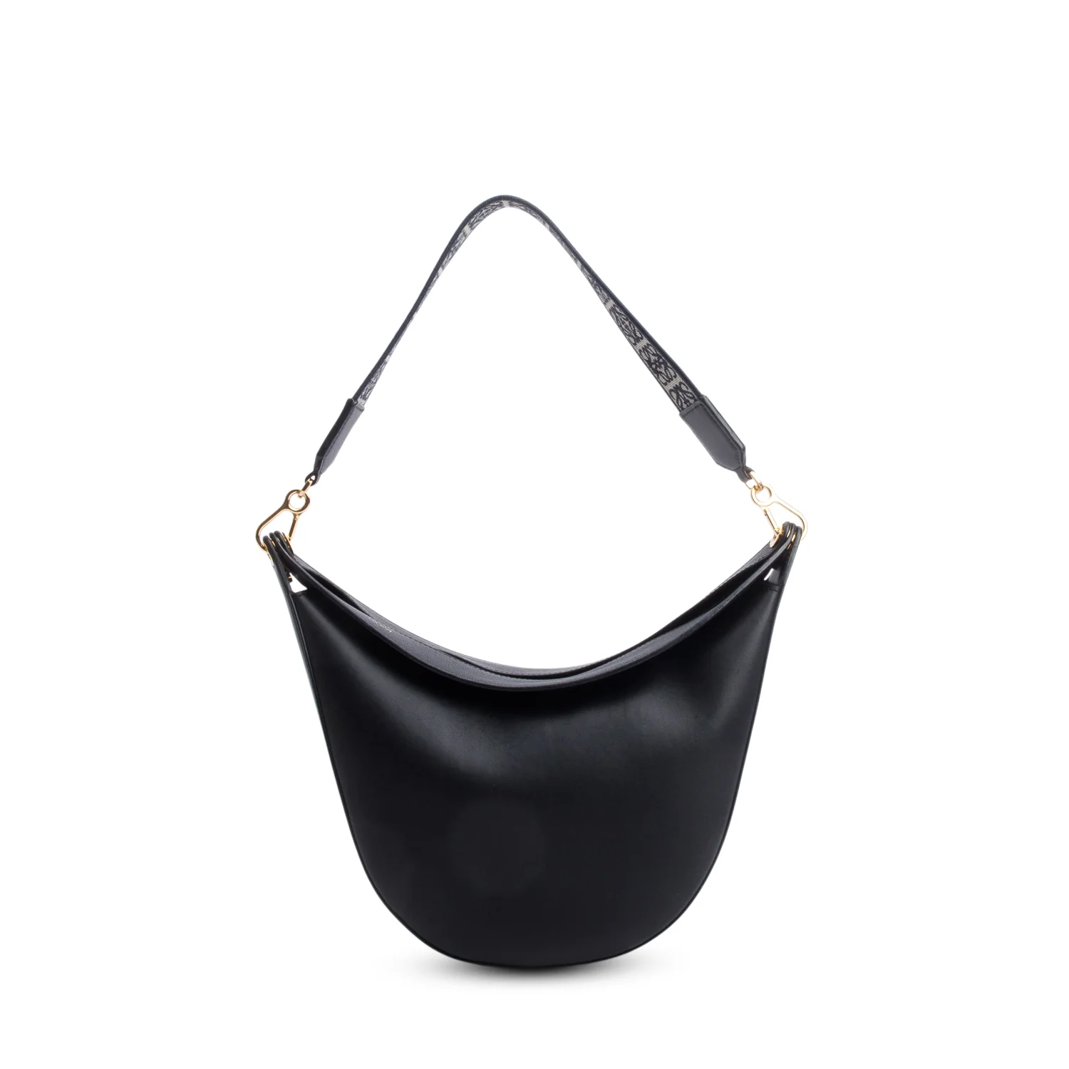 Loewe Black Satin Calfskin Jacquard Medium Luna Bag - Image 4