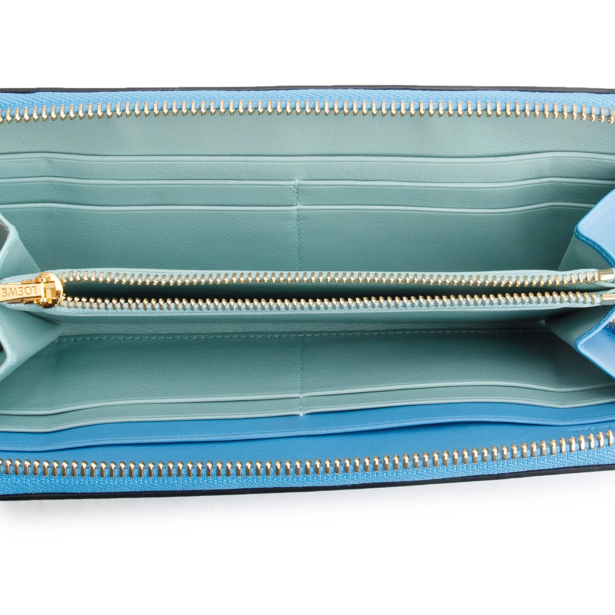 Loewe Blue Soft Nappa Leather Zip Around w/ Box - Image 6