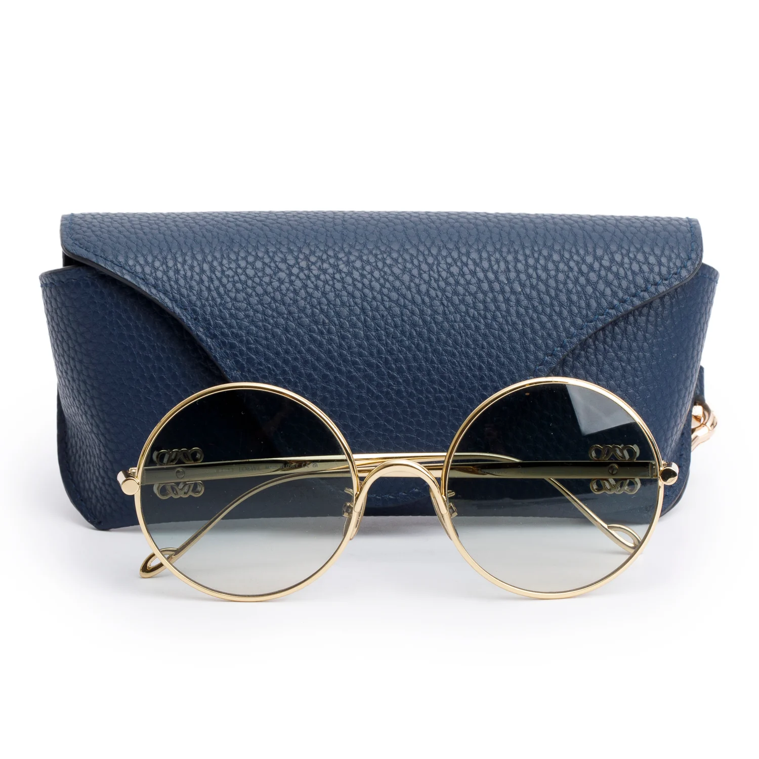 Loewe LW40107U Gold Tone Metal Round Sunglasses w/ Case - Image 2