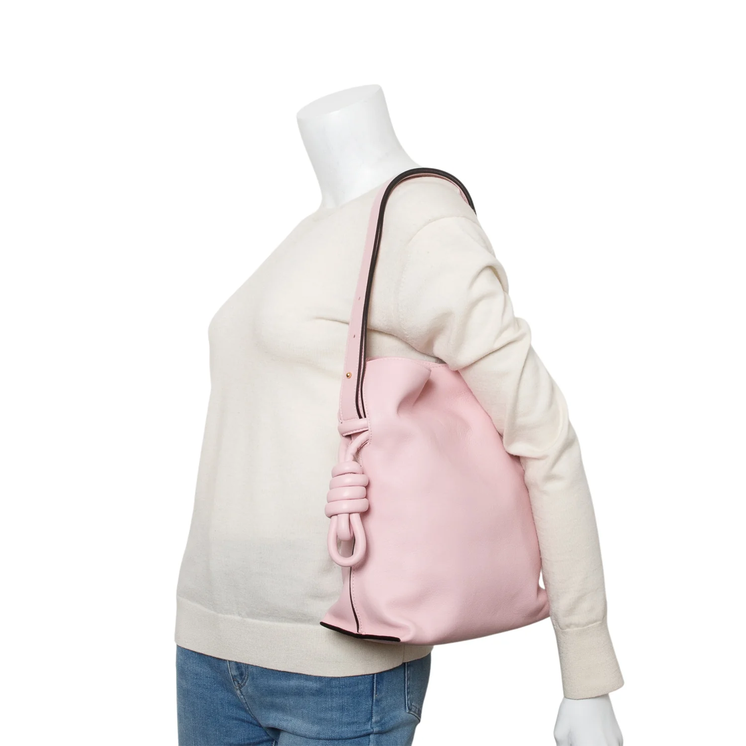 Loewe Pink Nappa Calfskin Small Flamenco Knot Bag - Image 2