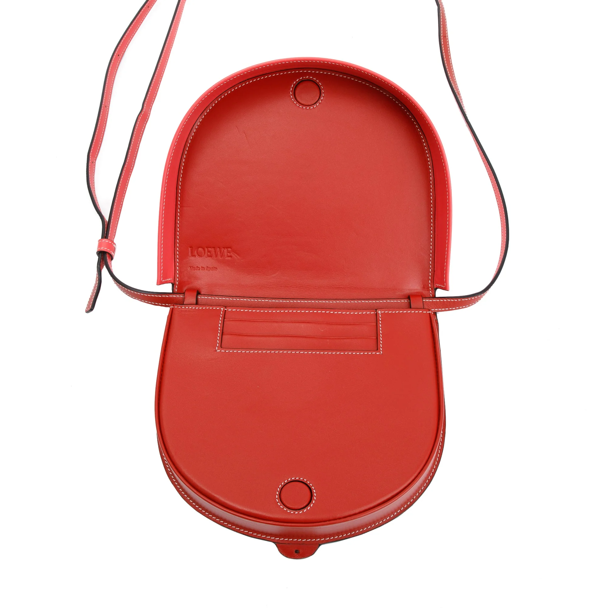 Loewe Red Calfskin Leather Heel Crossbody Bag - Image 6