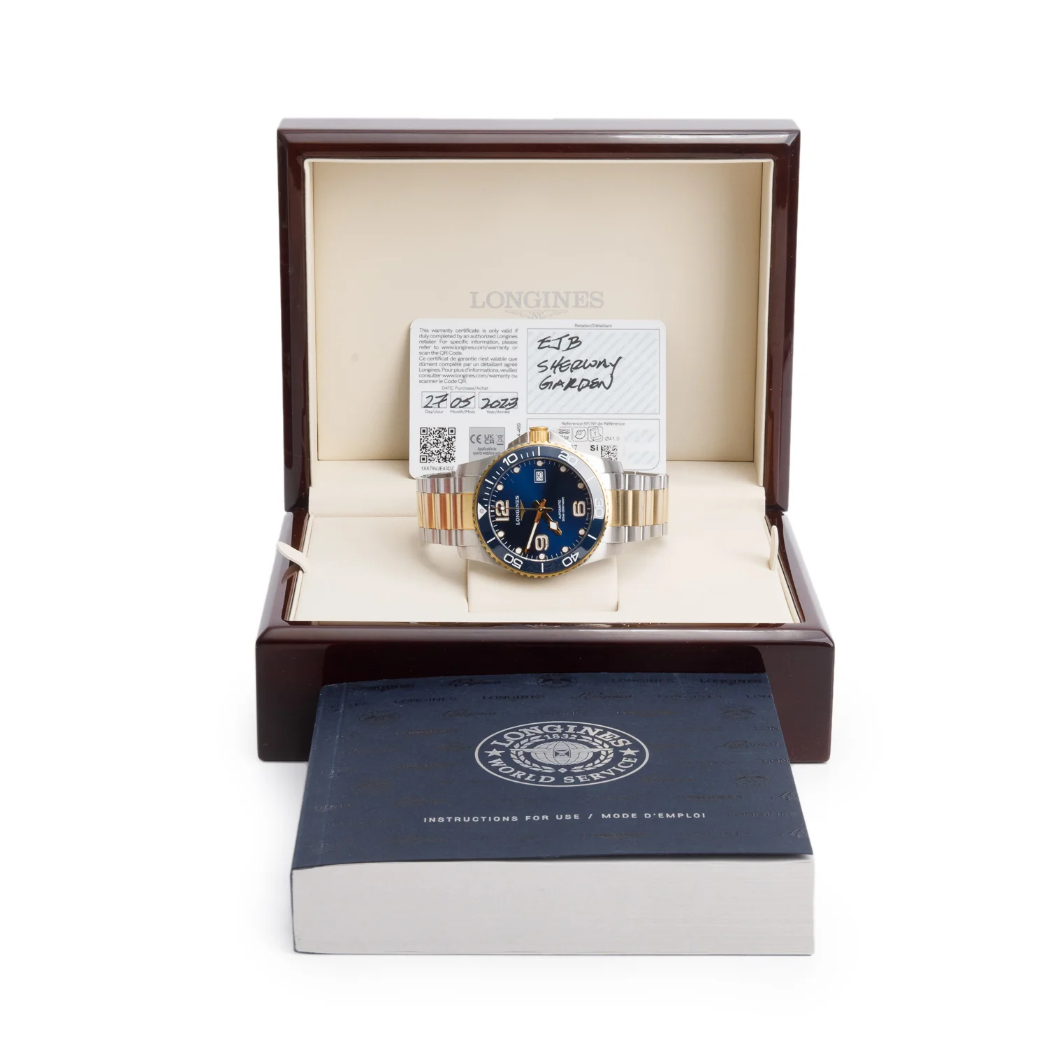 Longines 2023 Gold-Plated & Stainless Steel HydroConquest 43 MM Automatic Watch Blue Dial w/ Box & Papers - Image 2