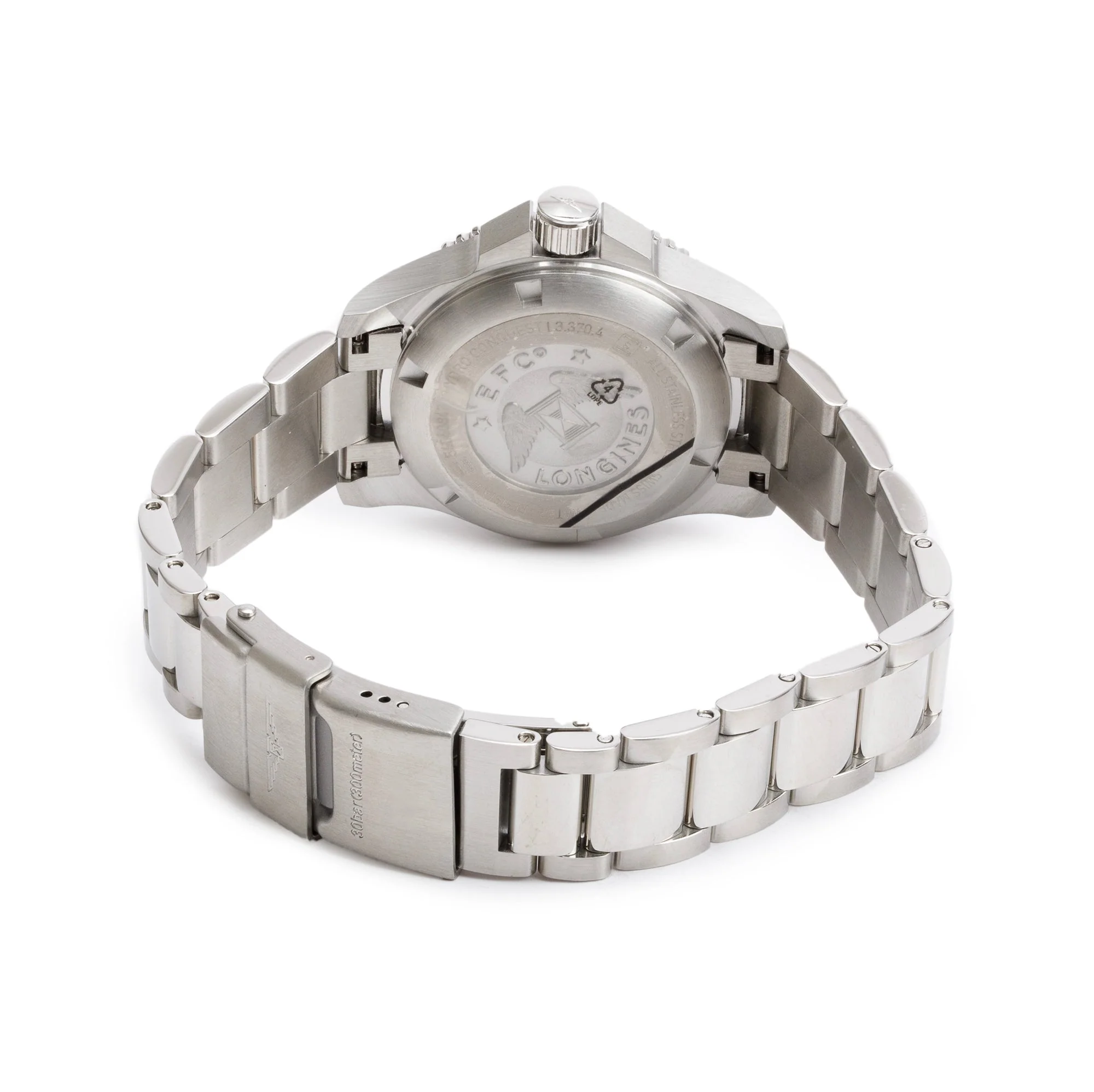 Longines 2024 Stainless Steel & Black Ceramic HydroConquest Mother of Pearl Diamond Dial 32 MM Quartz Watch w/ Box & Papers - Image 4