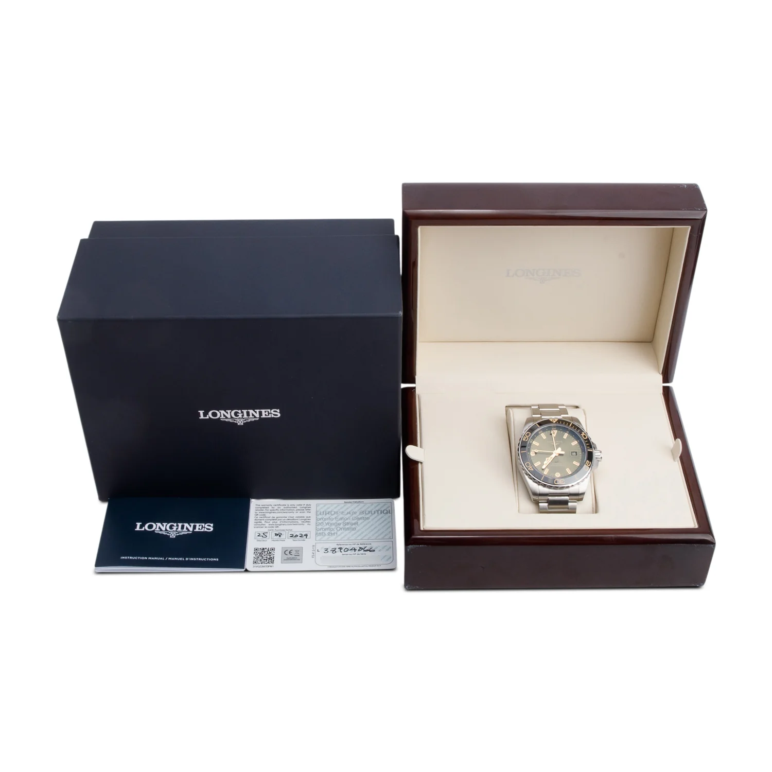 Longines 2024 Stainless Steel HydroConquest 43 MM GMT Automatic Watch Sunray Green Dial w/ Box & Papers - Image 2