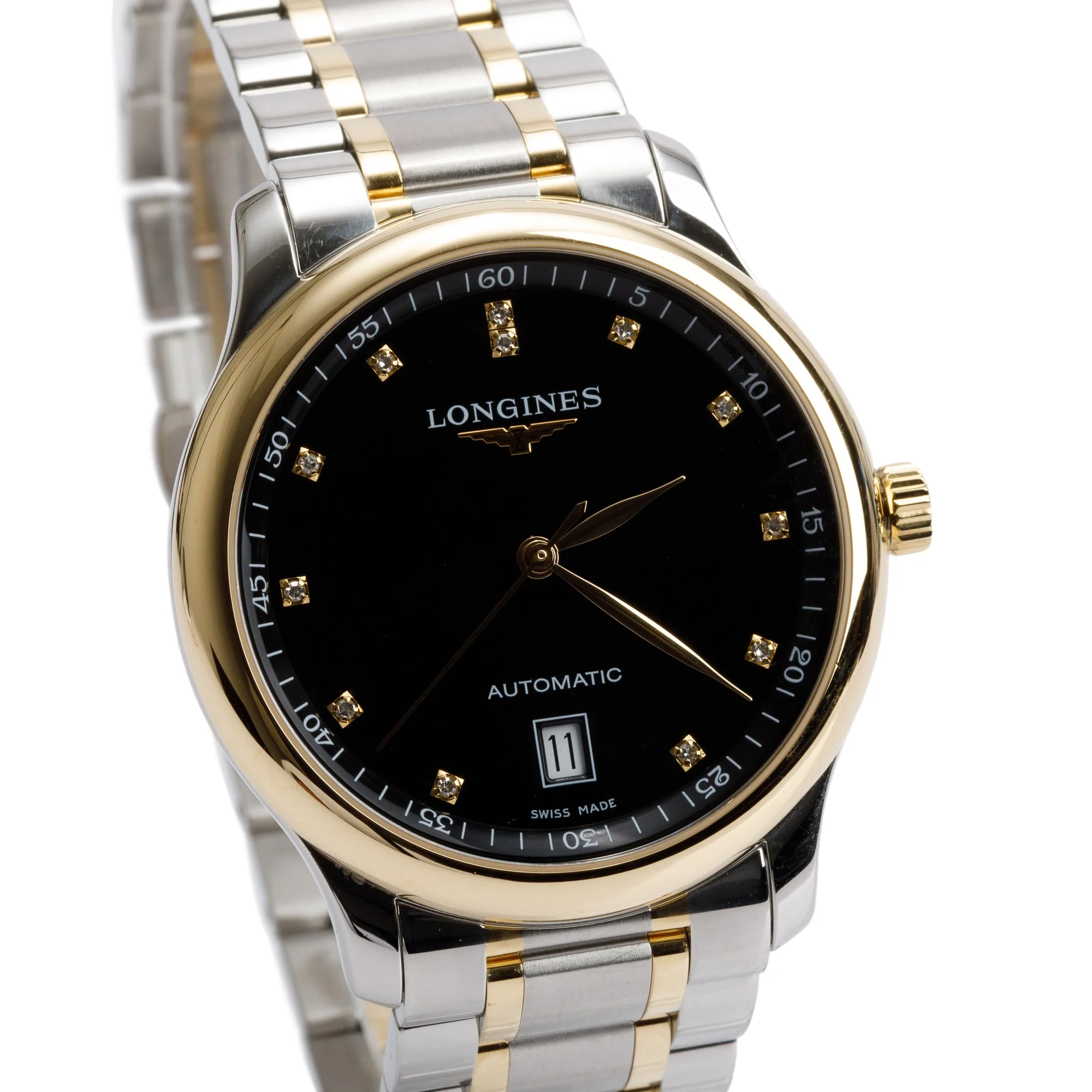 Longines Stainless Steel & 18k Yellow Gold Master Collection Diamond Dial 38.5 MM Automatic Watch - Image 2