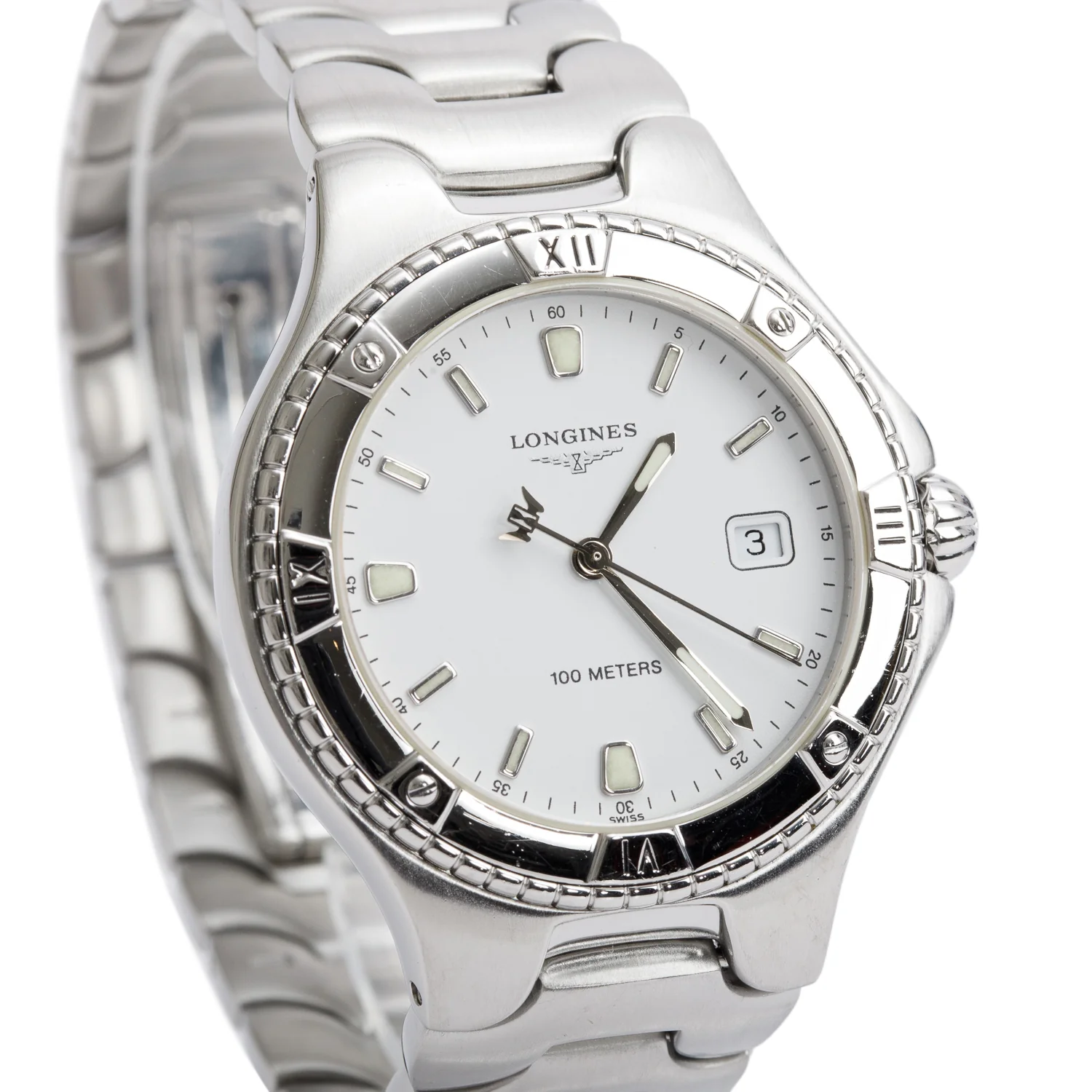 Longines Stainless Steel Conquest 38 MM Quartz Watch White Dial - Image 3