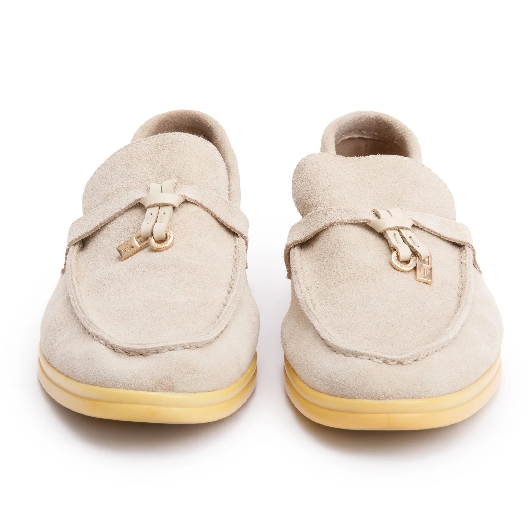 Loro Piana Taupe Suede Summer Charms Walk Loafers, Size 40 - Image 3