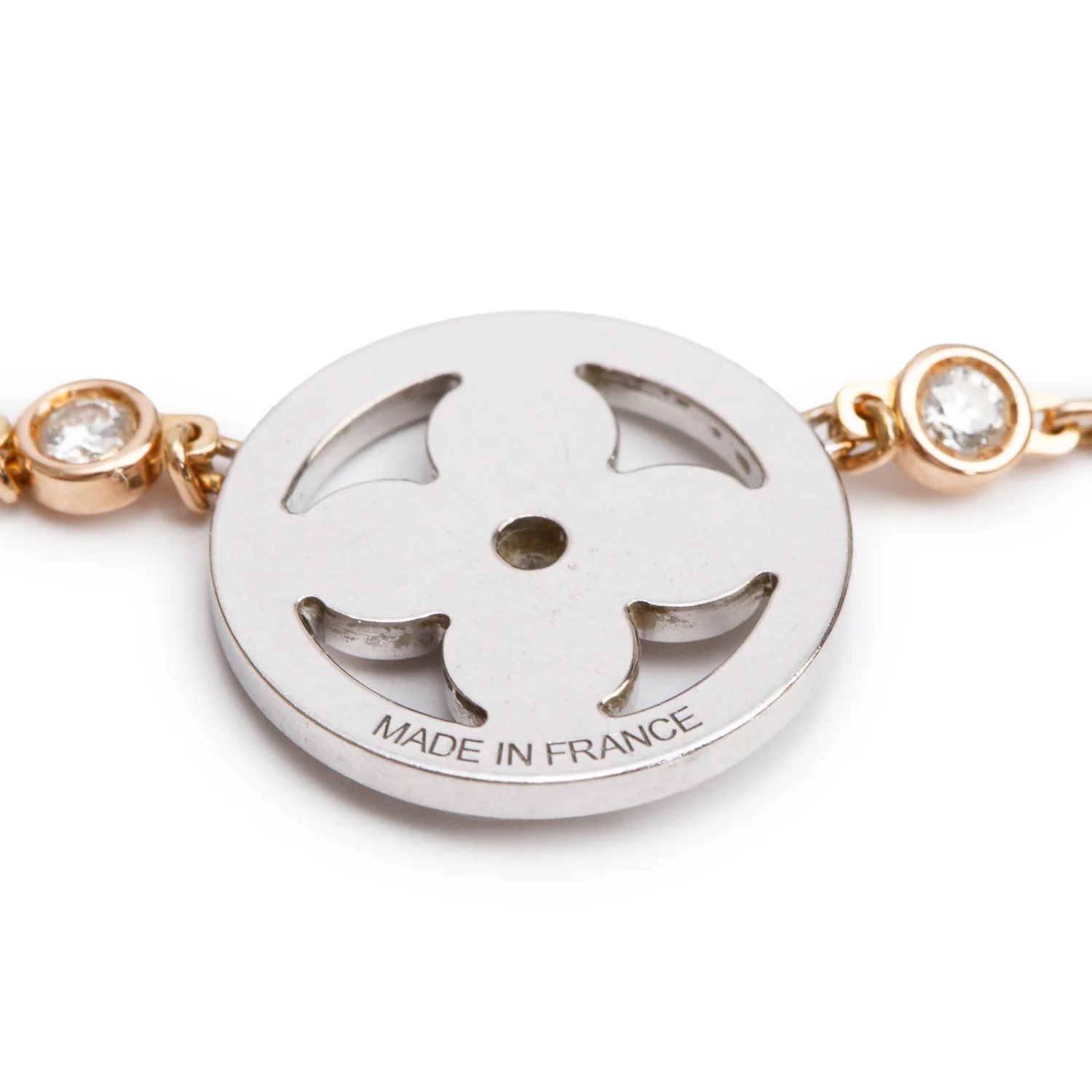 Louis Vuitton 18k Rose, Yellow & White Gold Diamond Idylle Blossom XL 3 Golds Necklace w/ Box - Image 5