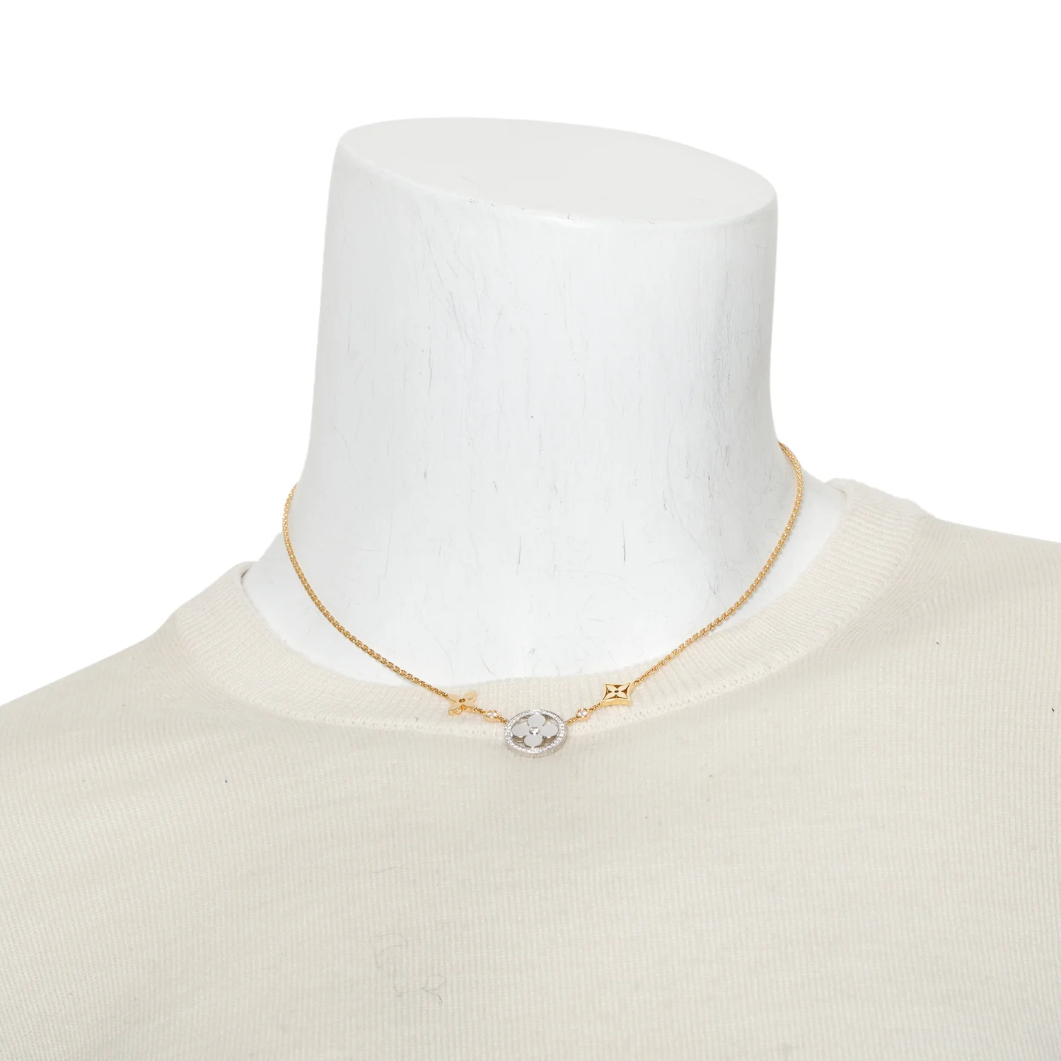 Louis Vuitton 18k Rose, Yellow & White Gold Diamond Idylle Blossom XL 3 Golds Necklace w/ Box - Image 2